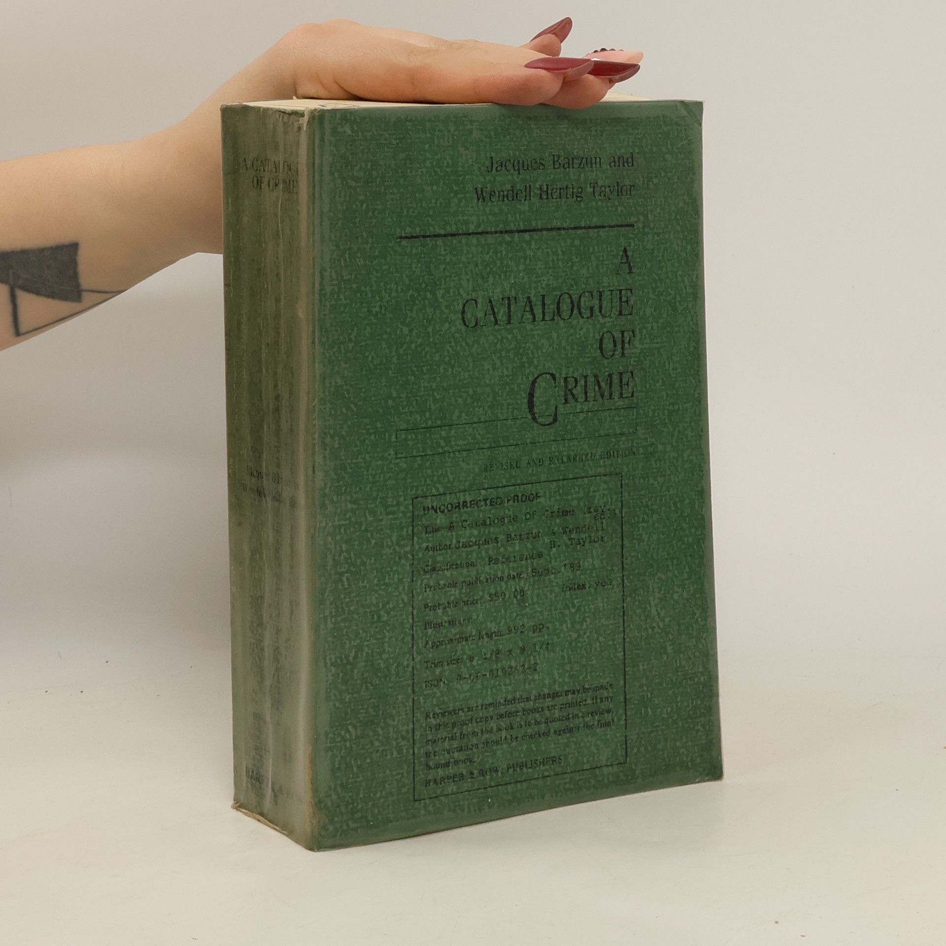 Jacques Barzun A Catalogue of Crime