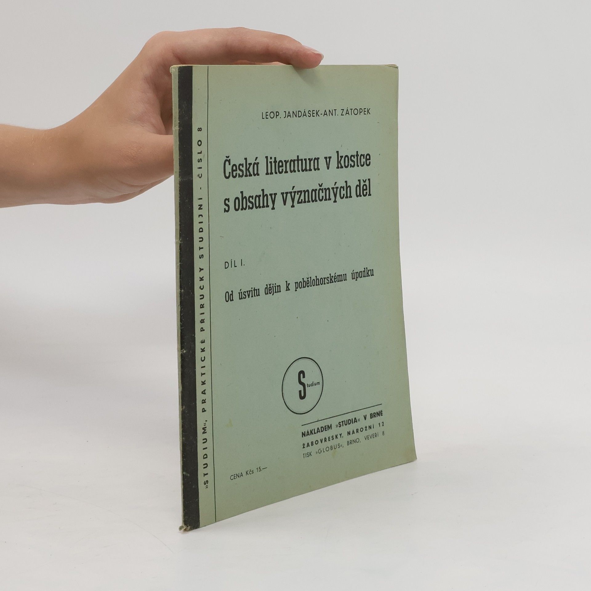 Jandásek Česká literatura v kostce s obsahy význačných děl I.