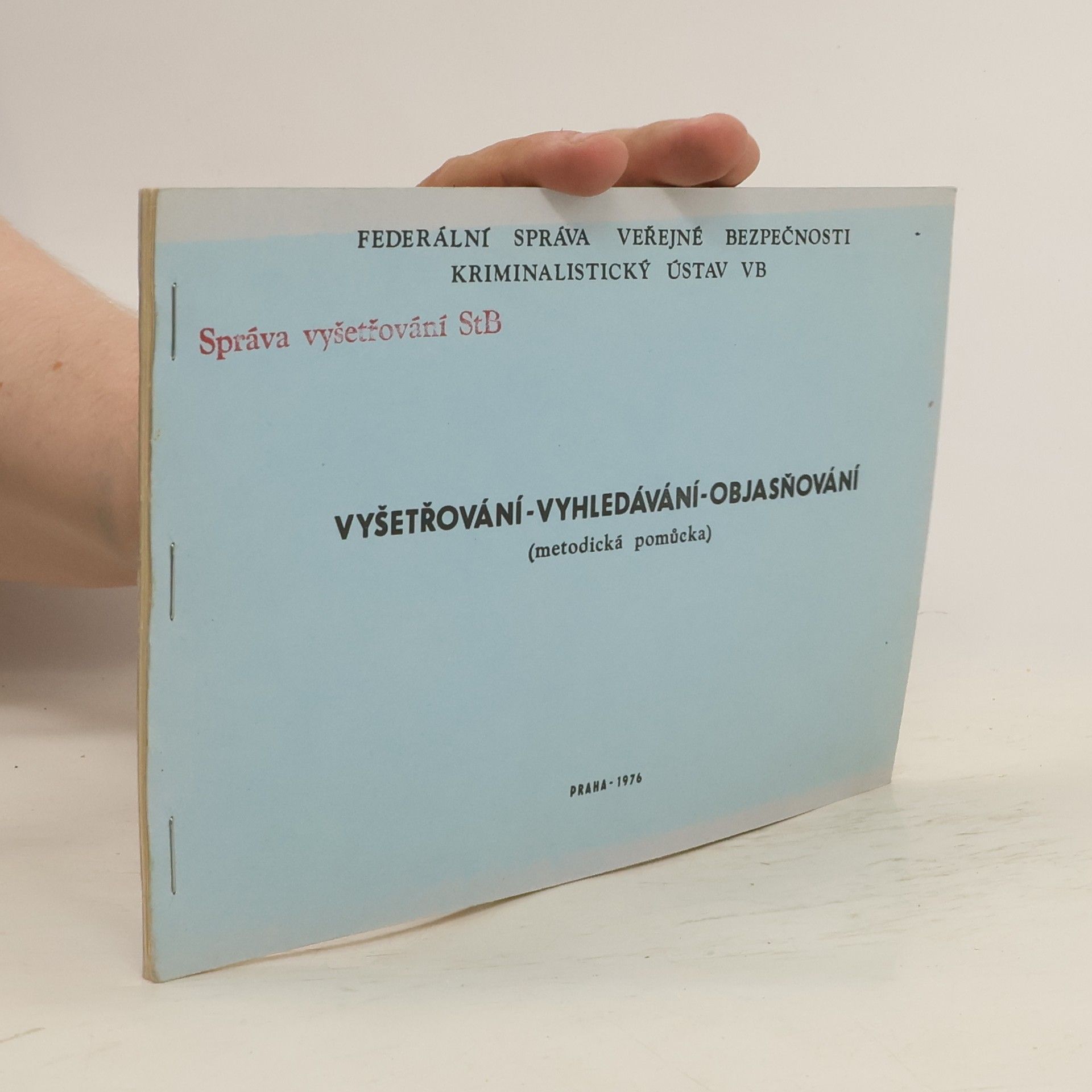 Collectif d'auteurs Vyšetřování-vyhledávání-objasňování