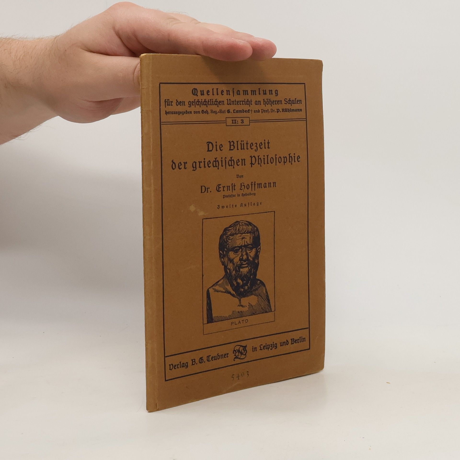 Ernst Hoffmann Die Blütezeit der griechischen Philosophie