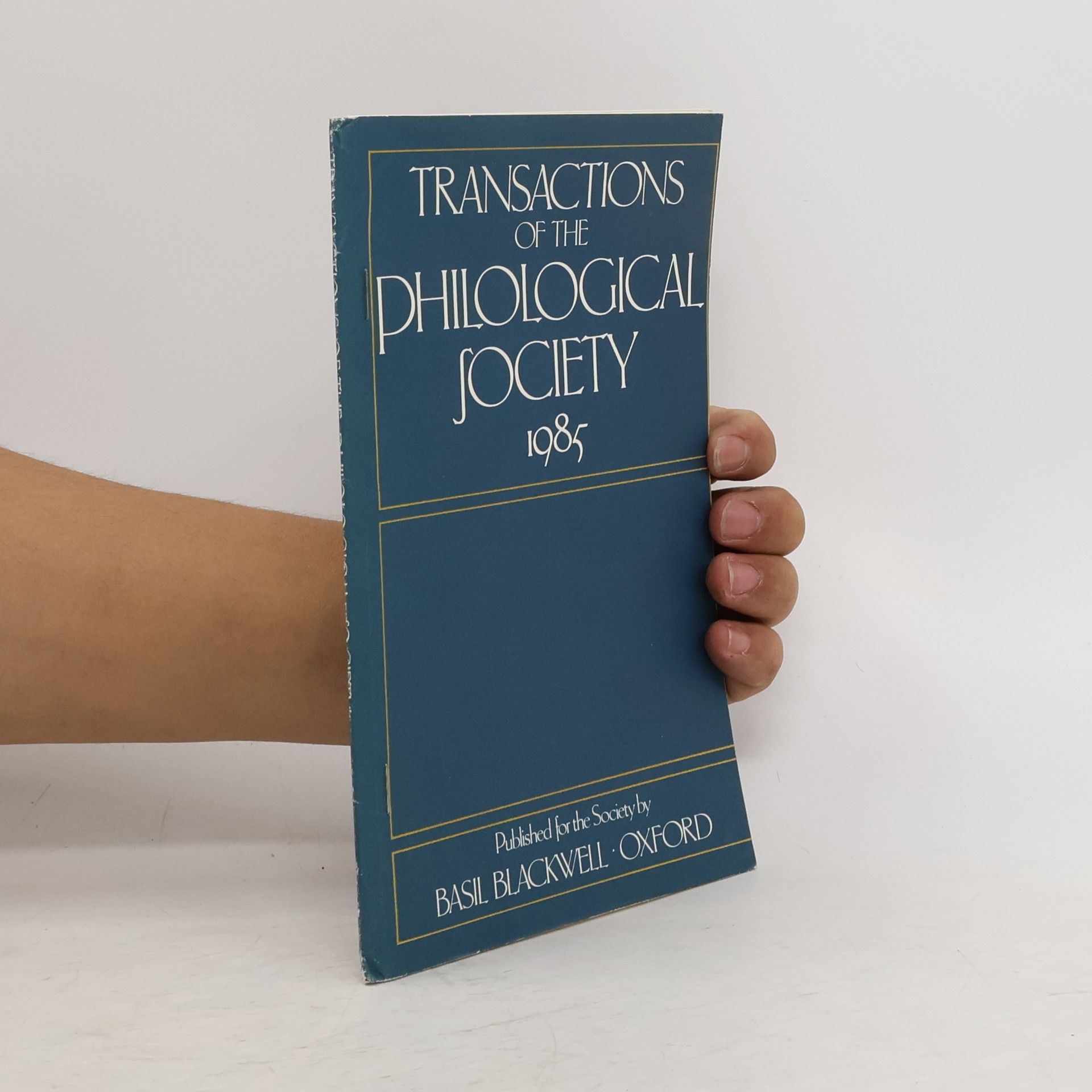 Basil Blackwell Transactions of the philological society