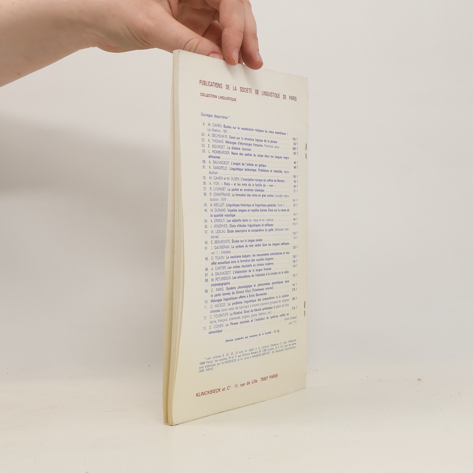 kolektiv Bulletin de la Société de Linguistique de Paris