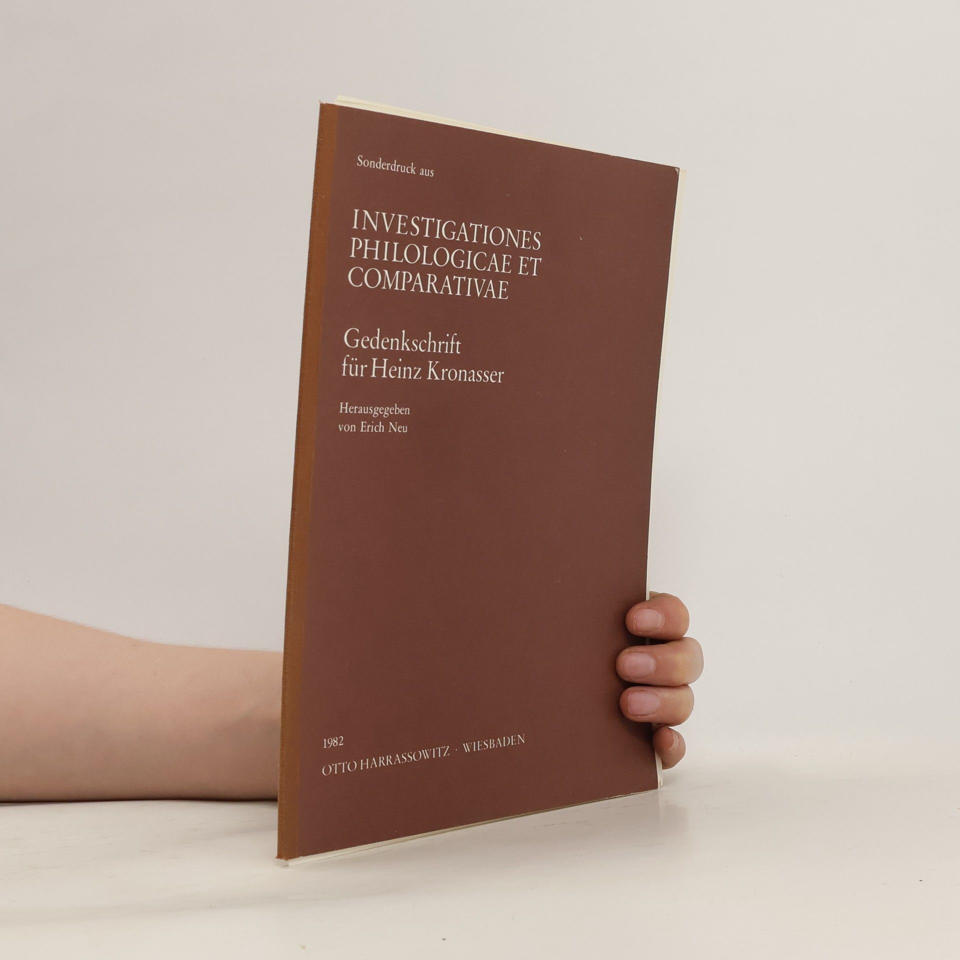 Erich Neu Investigationes philologicae et comparativae
