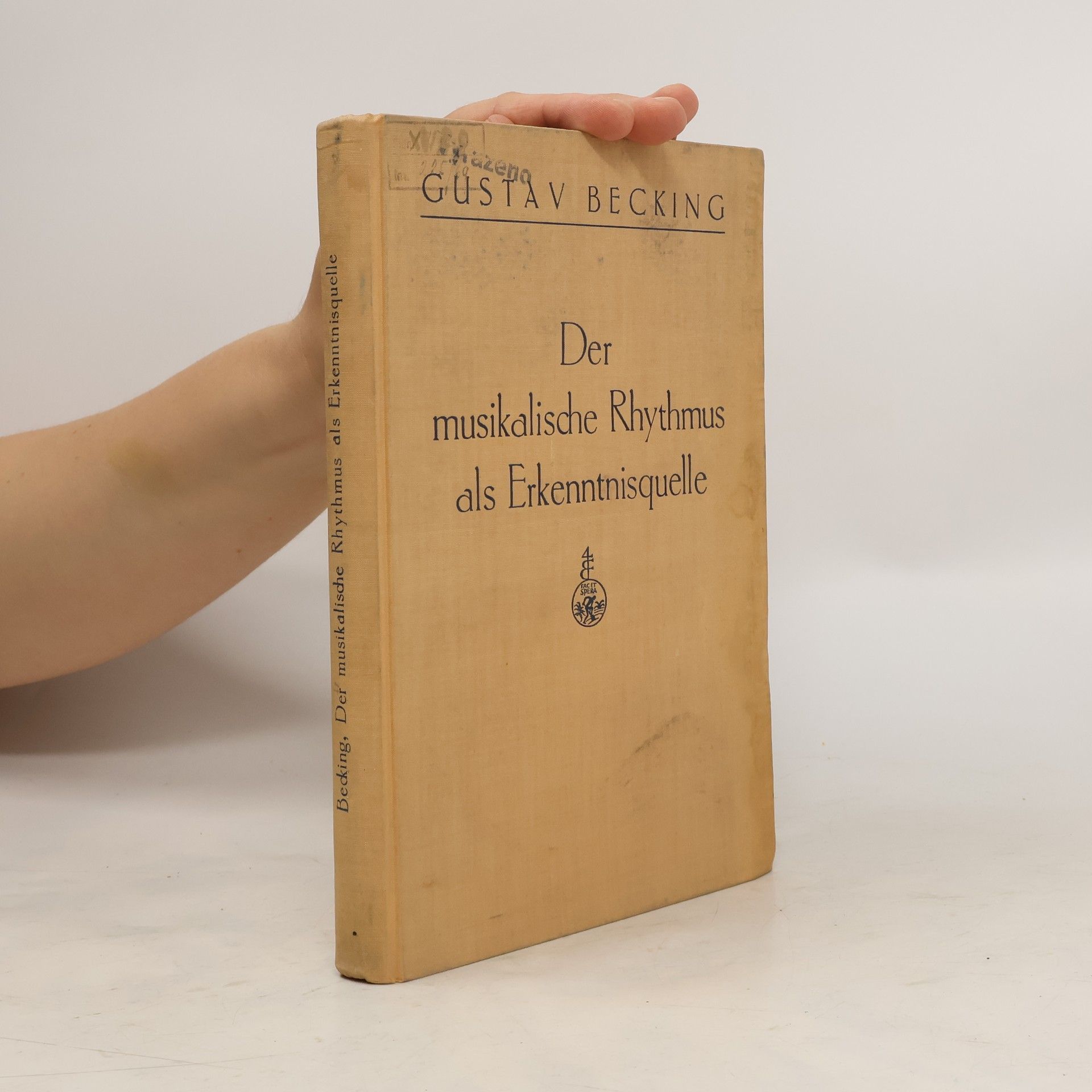 Gustav Becking Der musikalische Phythmus als Erkenntnisquelle
