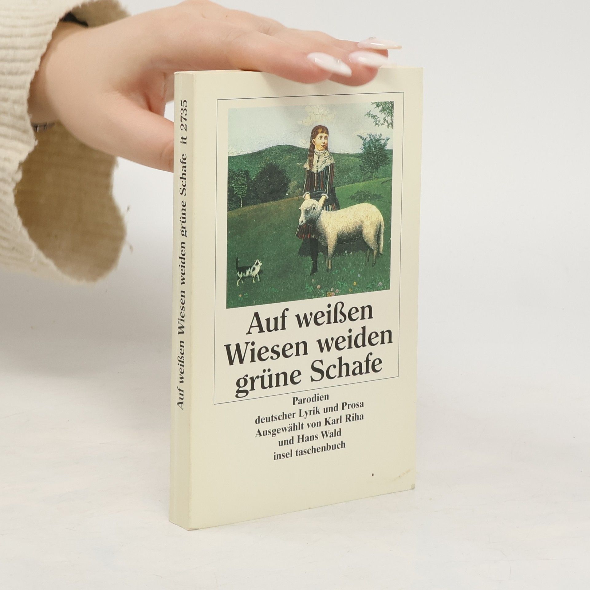 Karl Riha Auf weißen Wiesen weiden grüne Schafe