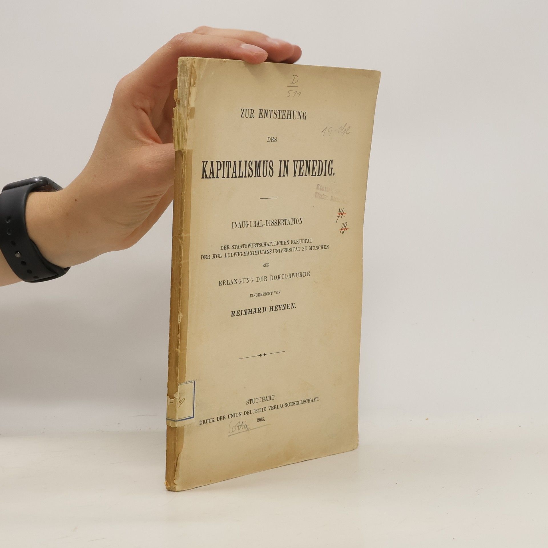 Reinhard Heynen Zur Entstehung des Kapitalismus in Venedig