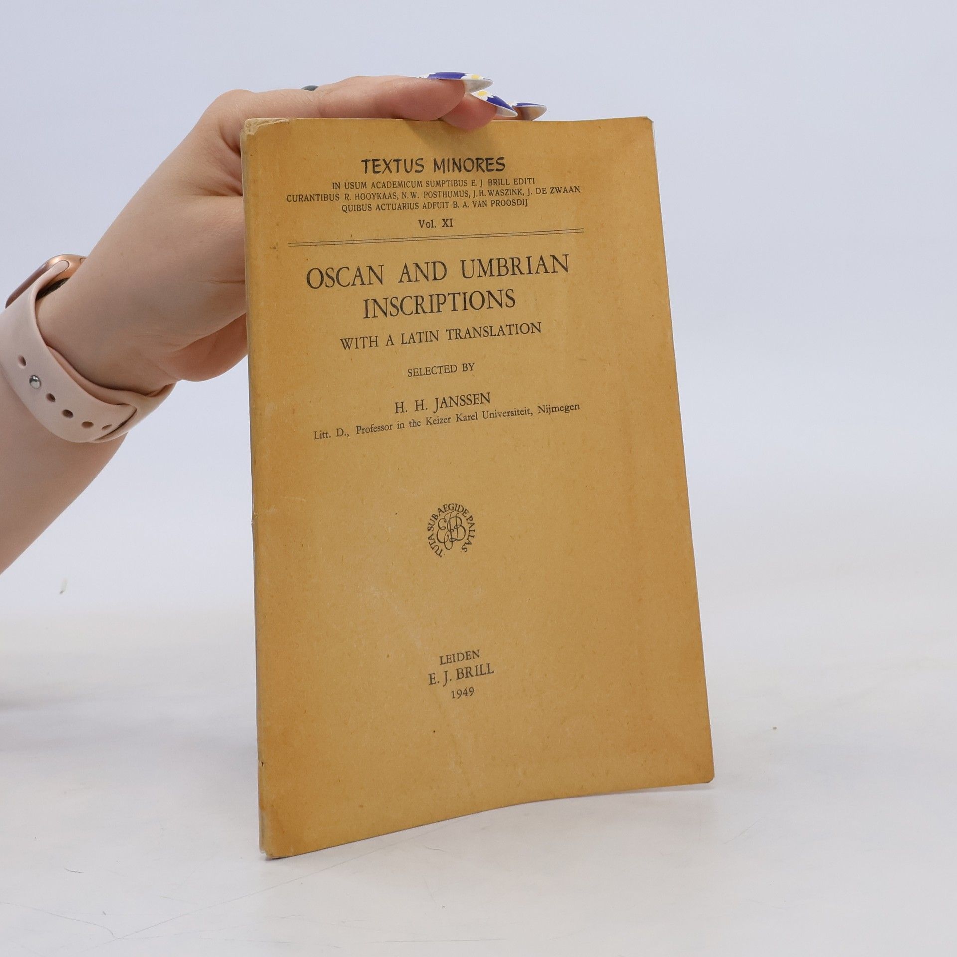 H. H. Janssen Textus Minores XI. Oscan and Umbrian Inscriptions