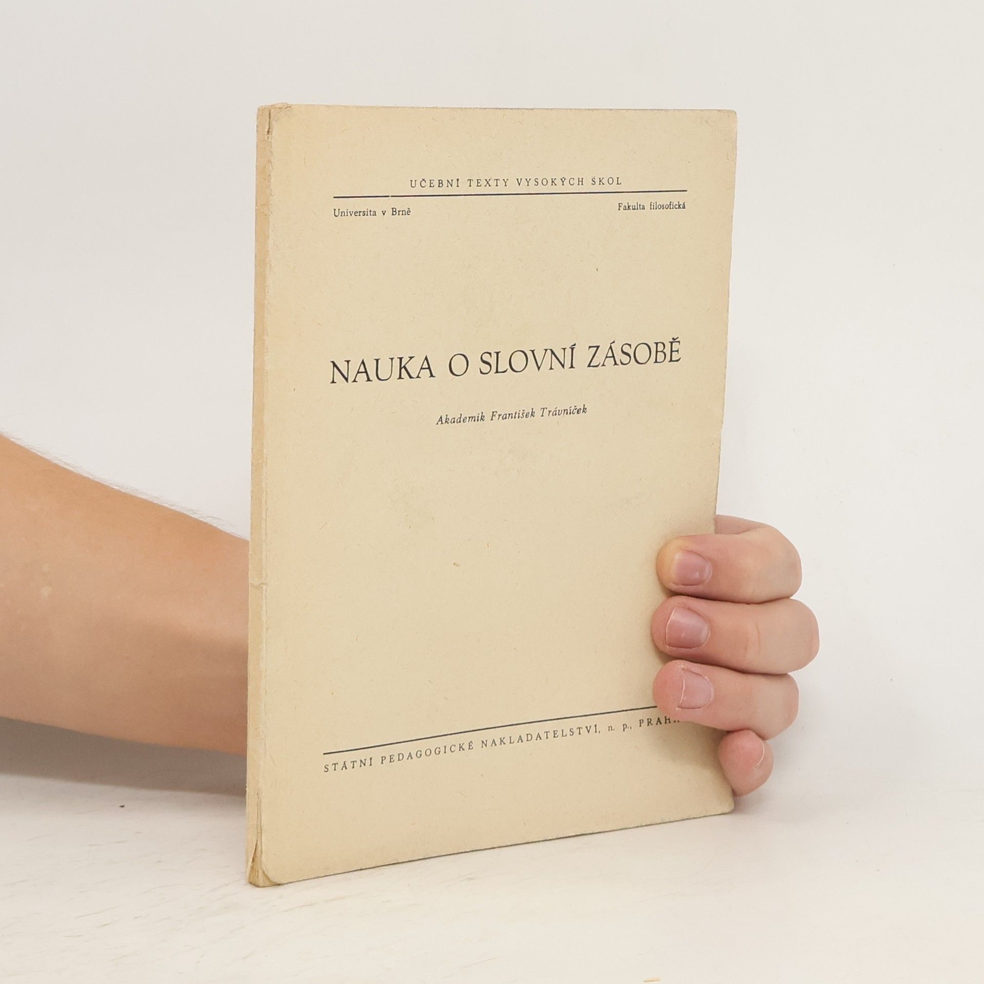 František Trávníček Nauka o slovní zásobě