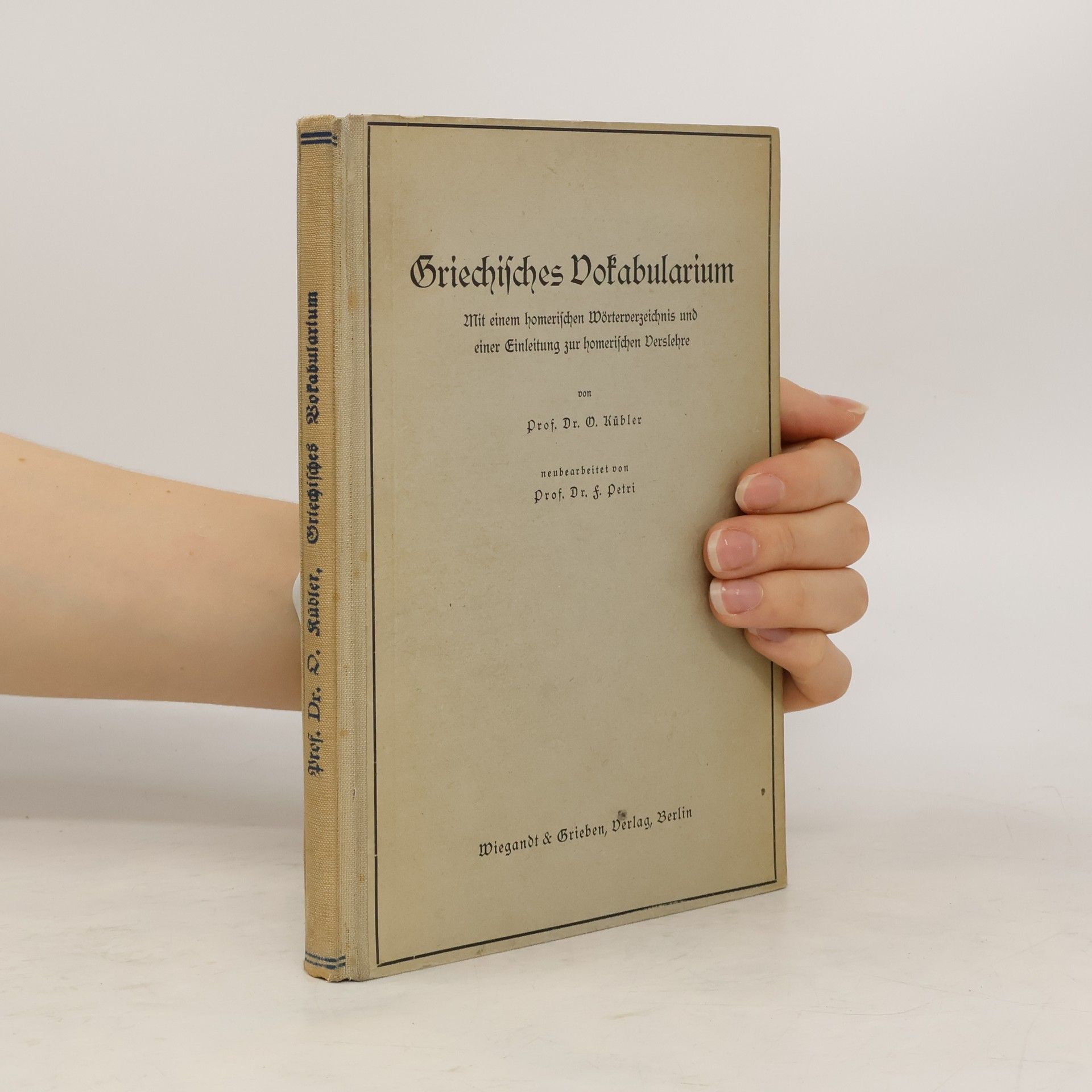 Otto Kübler Griechisches Vokabularium