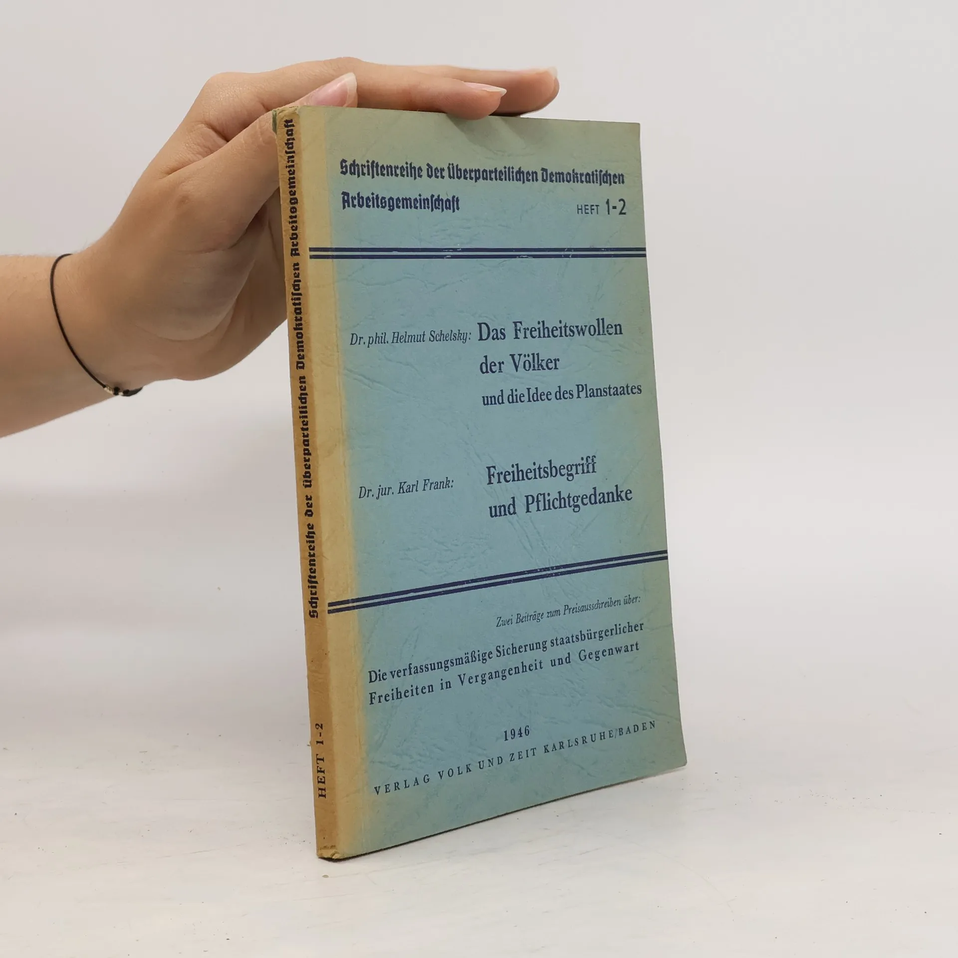 Schriftenreihe der Überparteilichen Demokratischen Arbeitsgemeinschaft. Heft 1-2. | Livre | souple | Helmut Schelsky | DE
