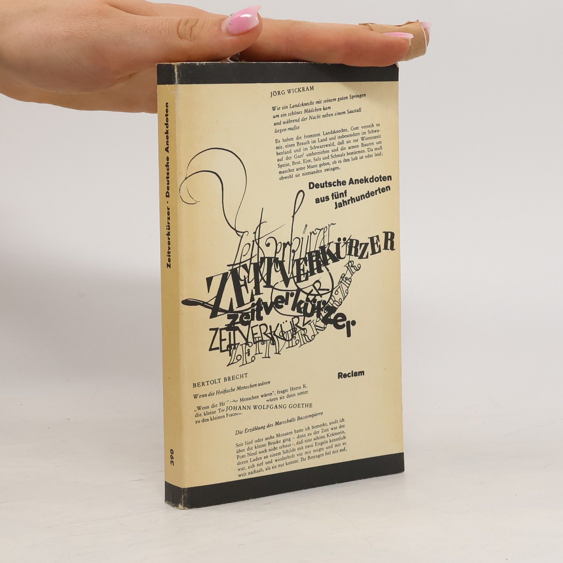 AA.VV. Zeitverkürzer. Deutsche Anekdoten aus fünf Jahrhunderten