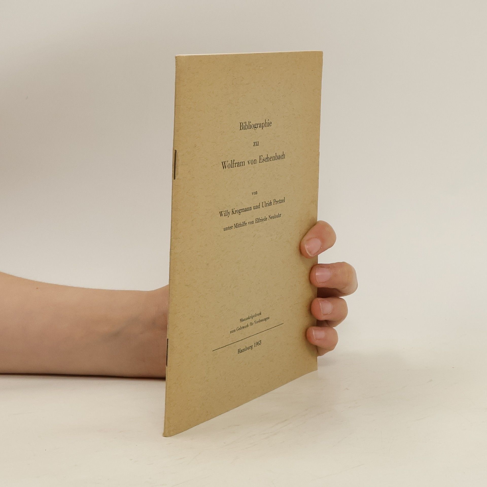 Willy Krogmann Bibliographie zu Wolfram von Eschenbach