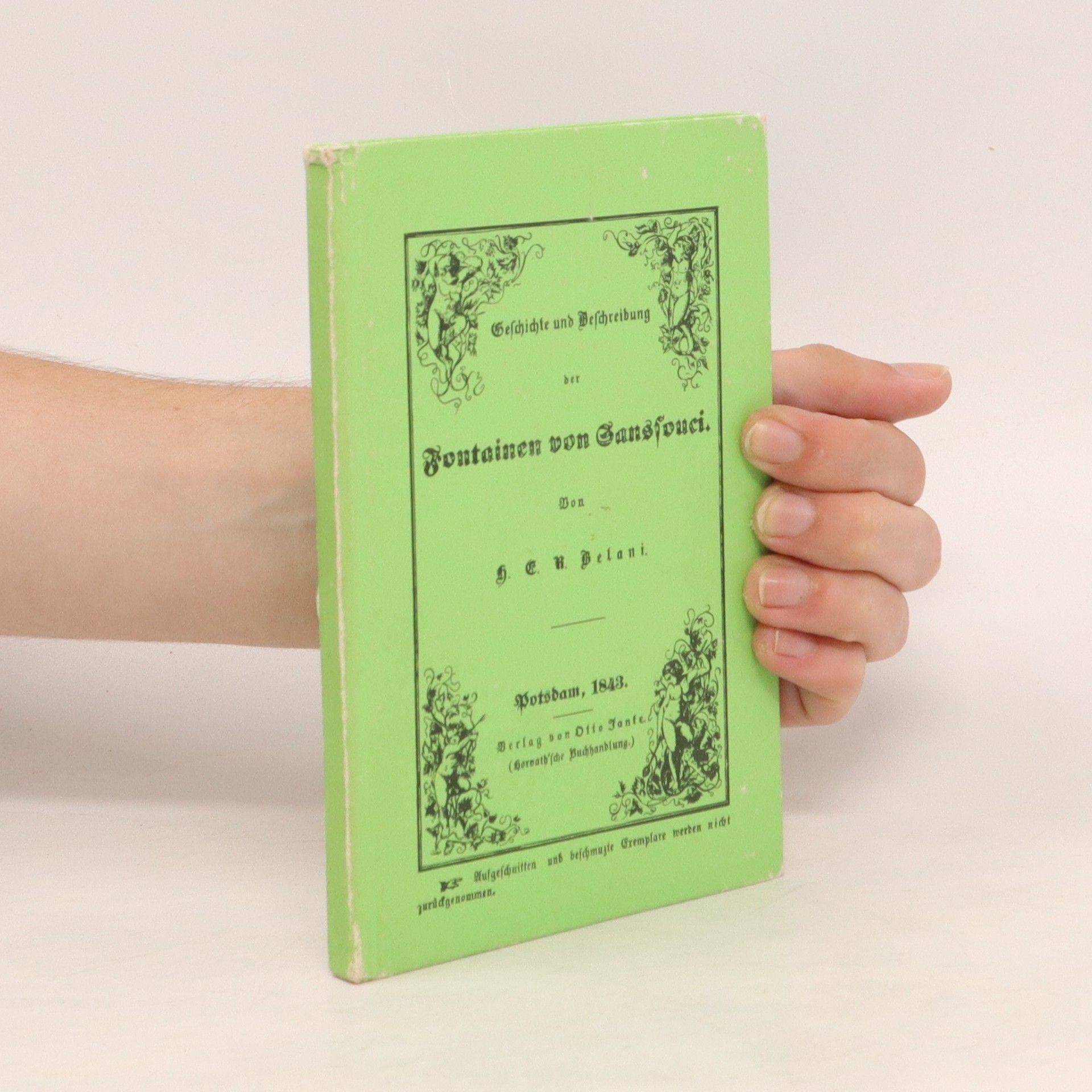 Collectif d'auteurs Geschichte und Beschreibung der Fontainenanlagen in Sansosouci