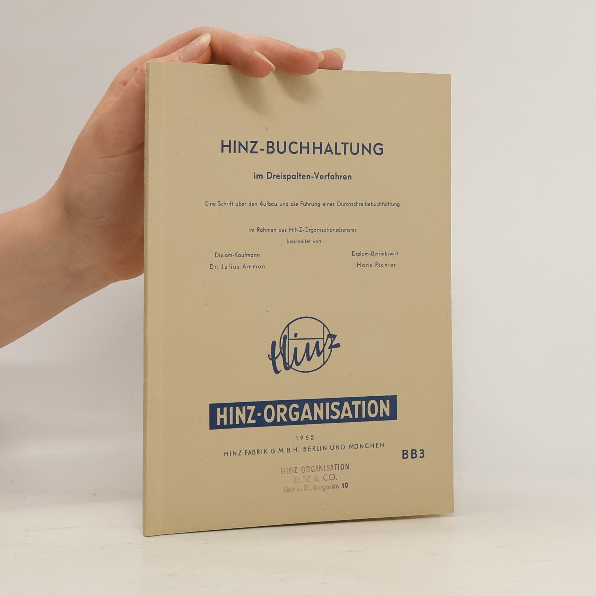 Julius Ammon Hinz-Buchhaltung im Dreispalten-verfahren