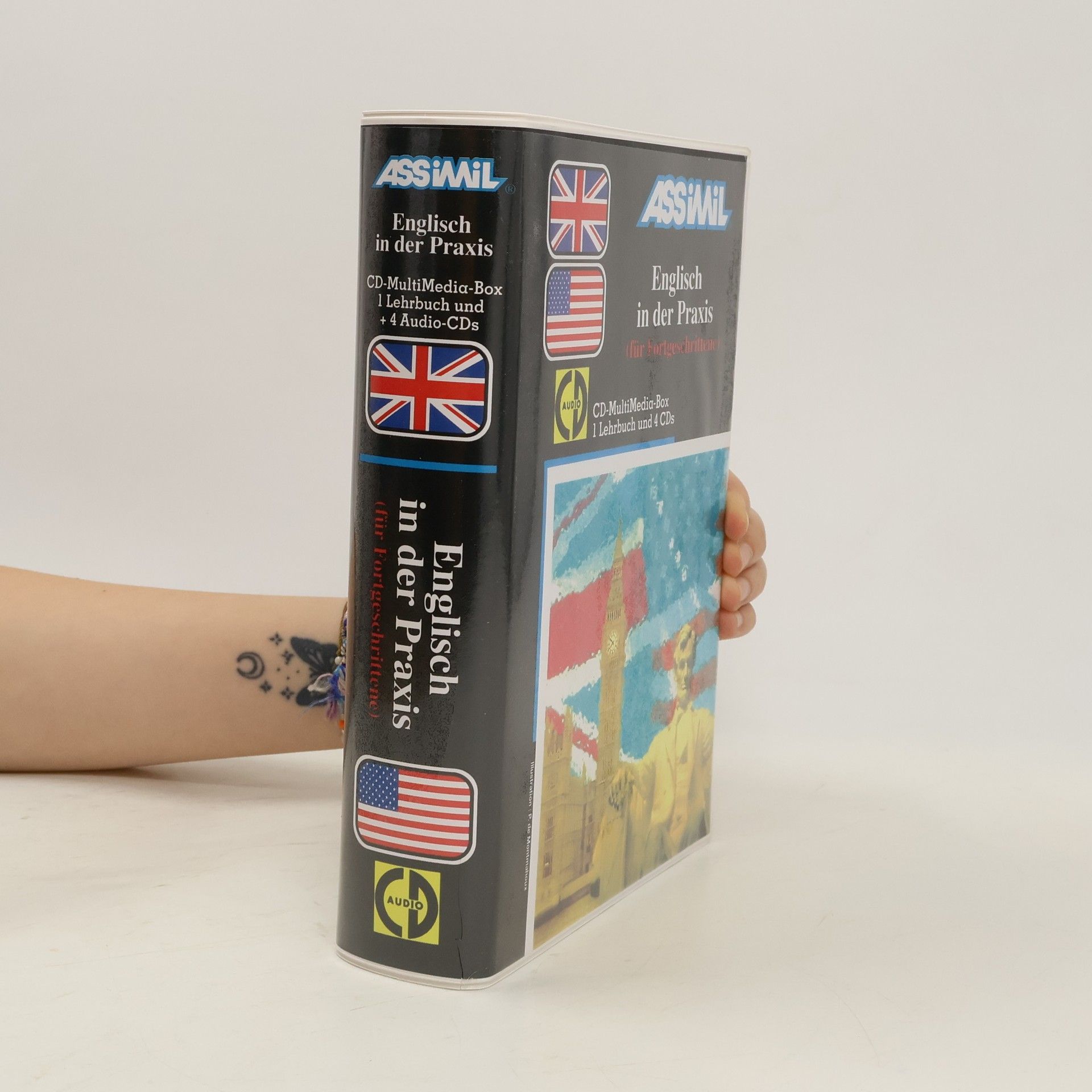 Collectif d'auteurs Assimil Englisch in der Praxis (für Fortgeschrittene), Lehrbuch und 4 Audio-CDs