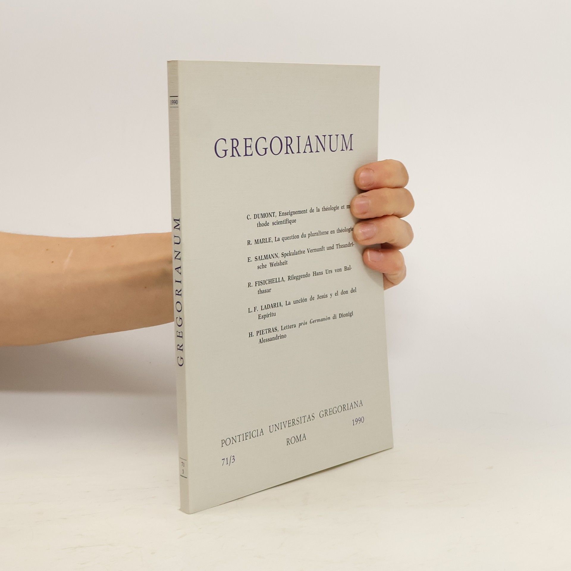 Collectif d'auteurs Gregorianum 71/3