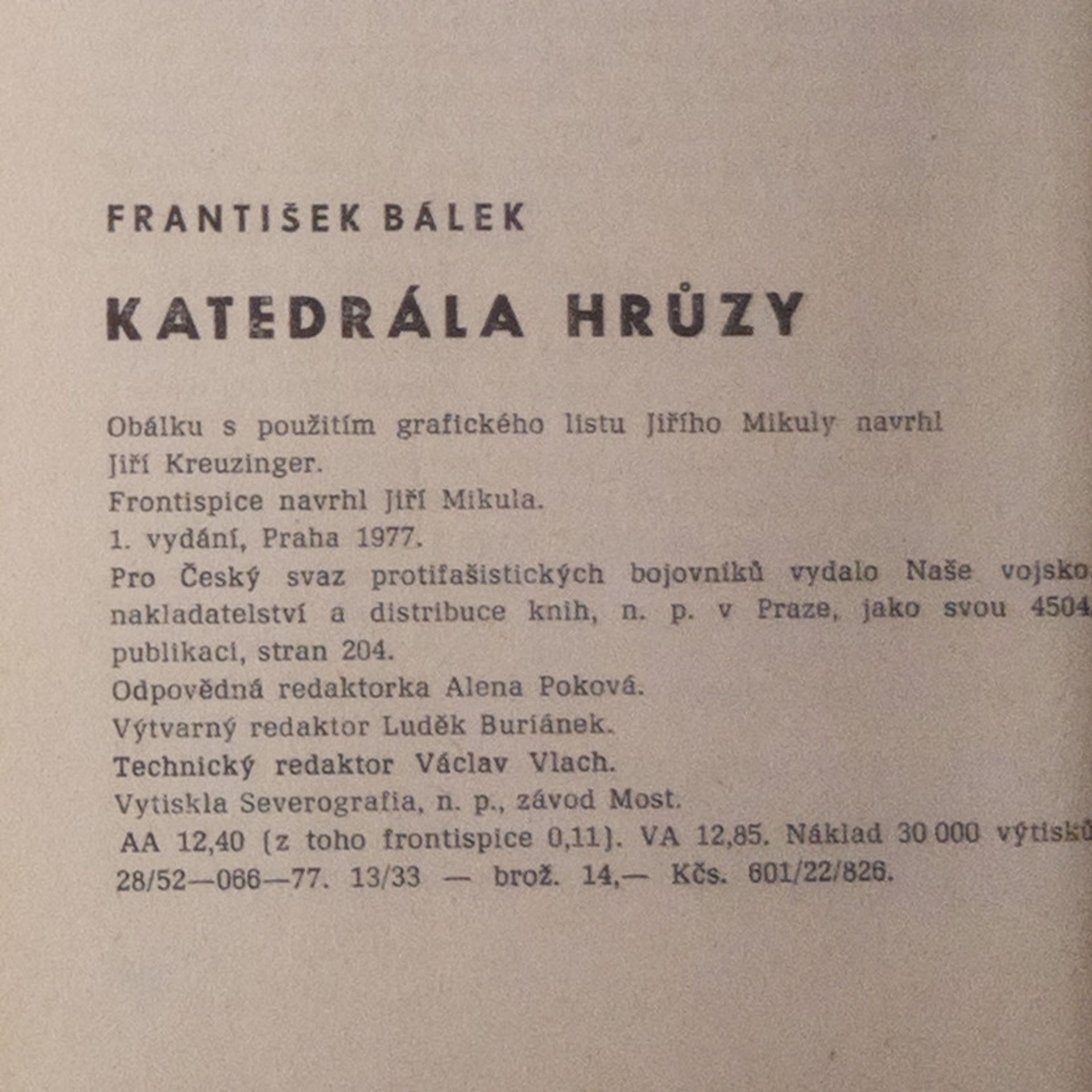 František Bálek Katedrála hrůzy