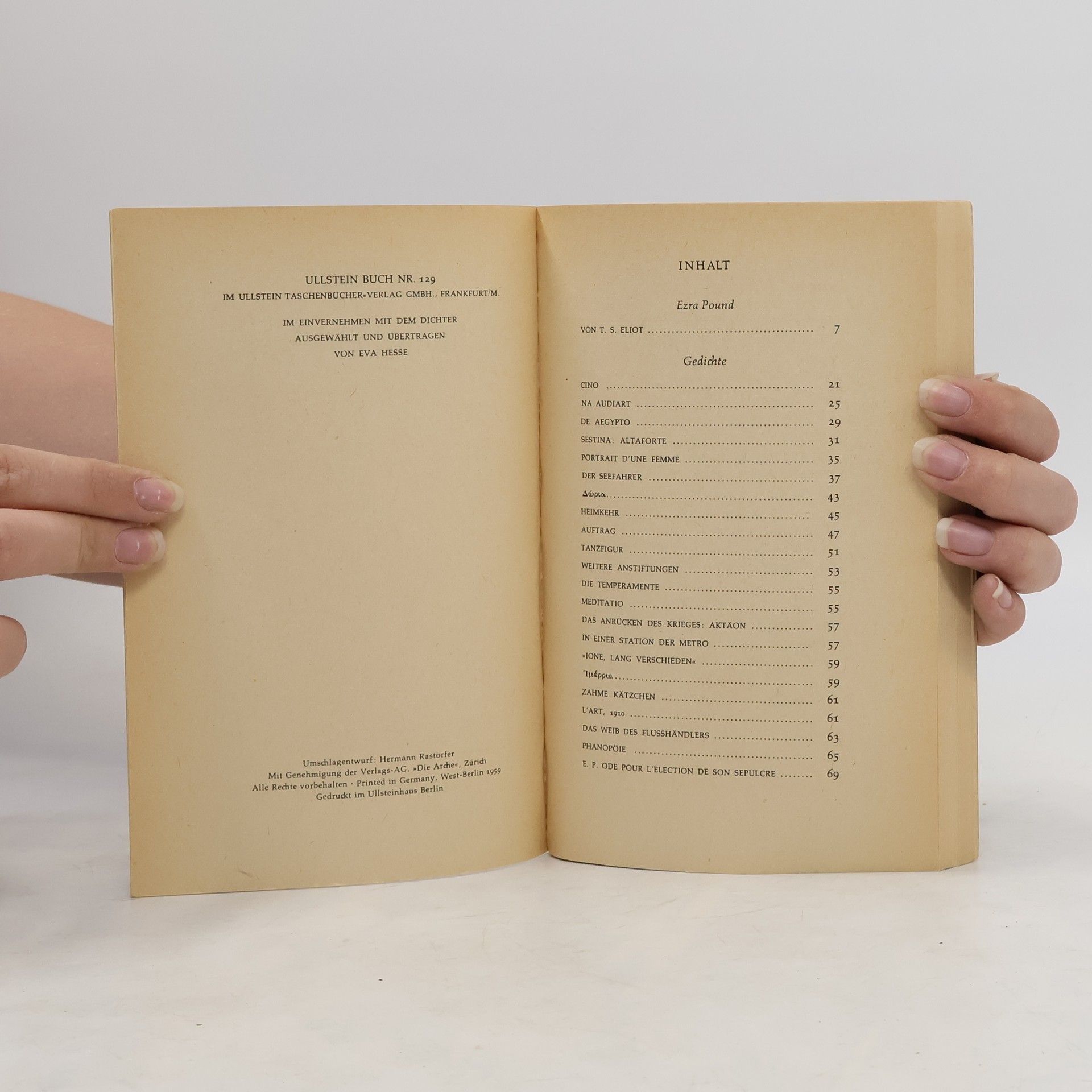 Ezra Pound Dichtung und Prosa