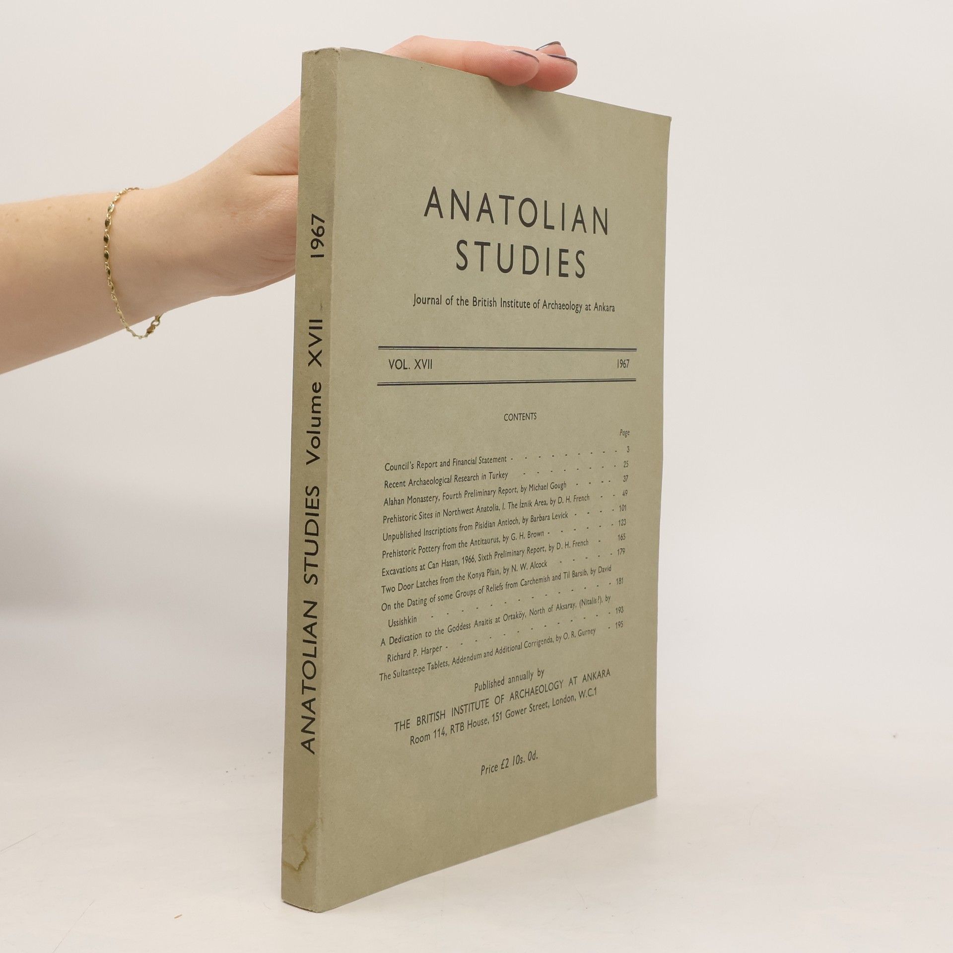kolektiv Anatolian Studies Vol. XVII