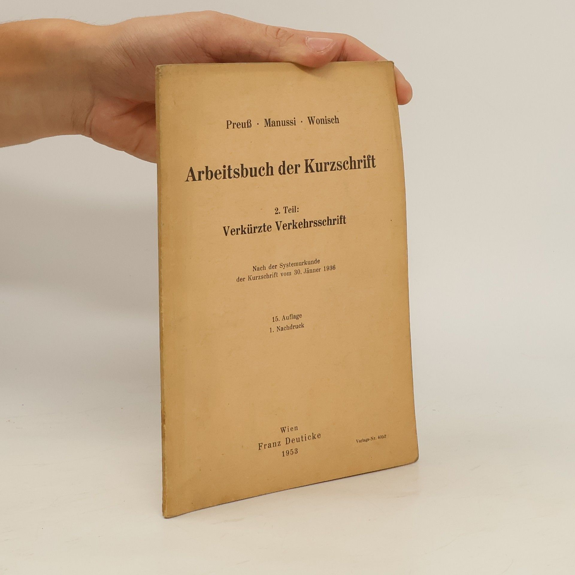 Collectif d'auteurs Arbeitsbuch der Kurzschrift