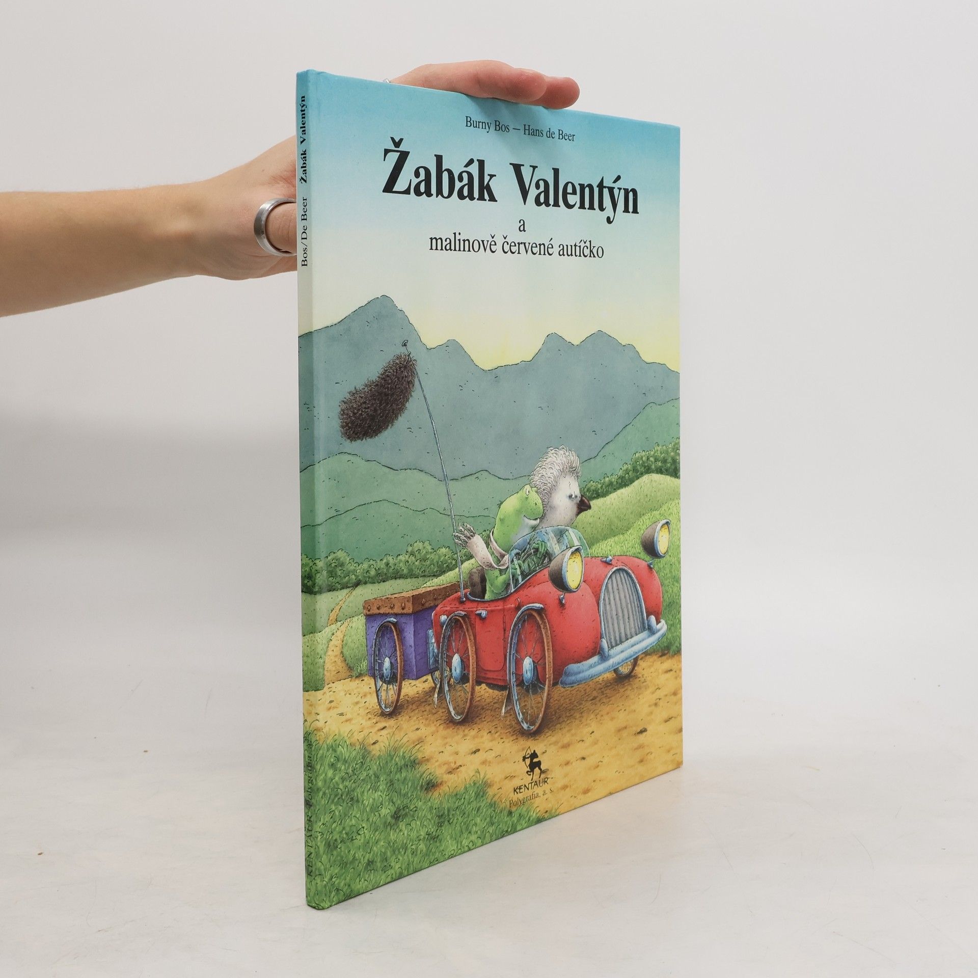 Burny Bos Žabák Valentýn a malinově červené autíčko