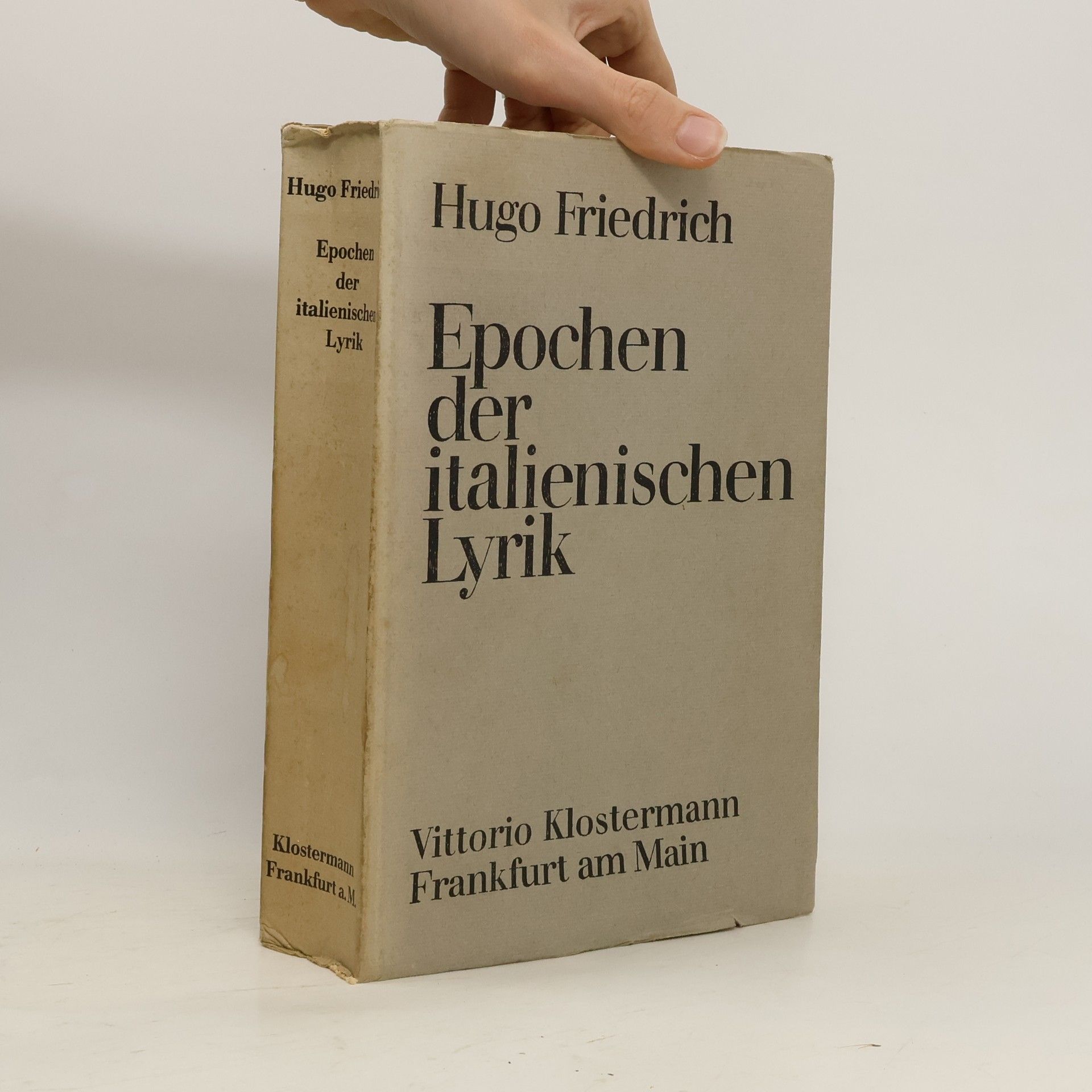 Hugo Friedrich Epochen der Italienischen Lyrik