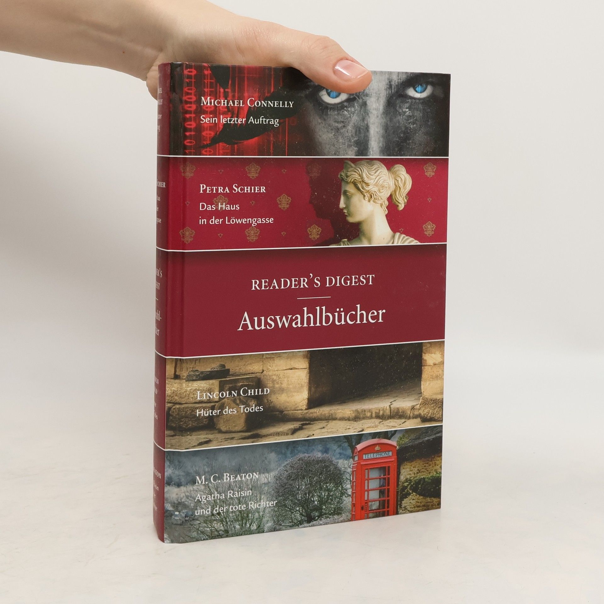 Michael Connelly Auswahlbücher. Sein letzer Aufrag. Das Haus in der Löwengasse. Hünter des Todes. Agatha Raisin und der tote Richter