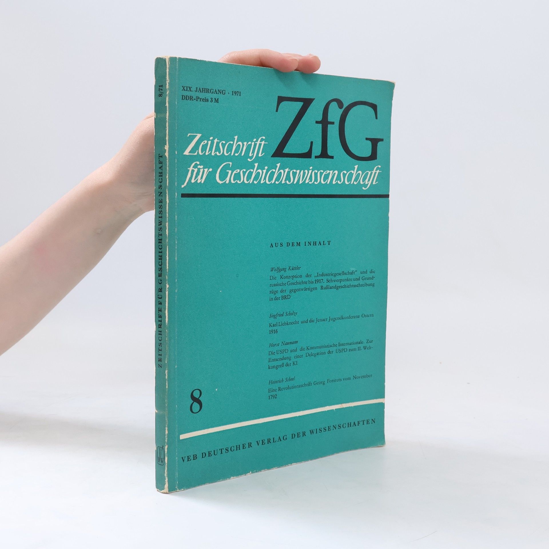 Autorenkollektiv Zeitschrift für Geschichtswissenschaft 8/71