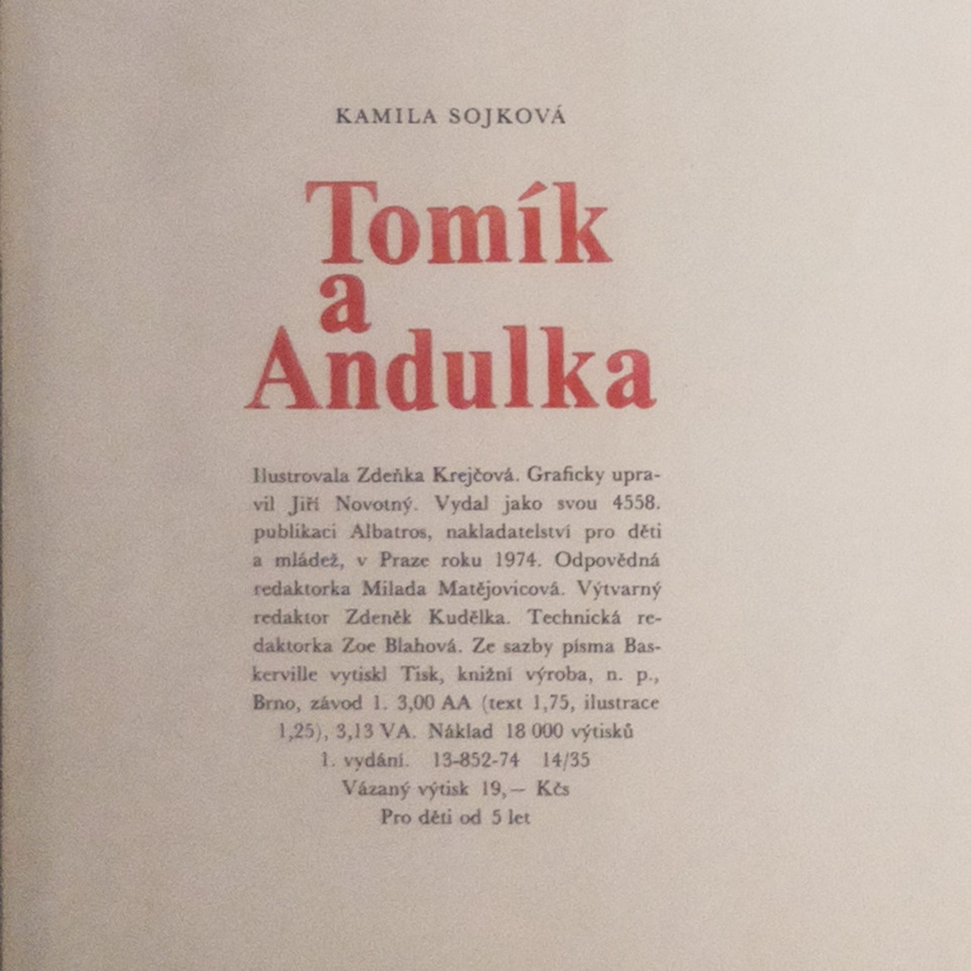 Kamila Sojková Tomík a Andulka
