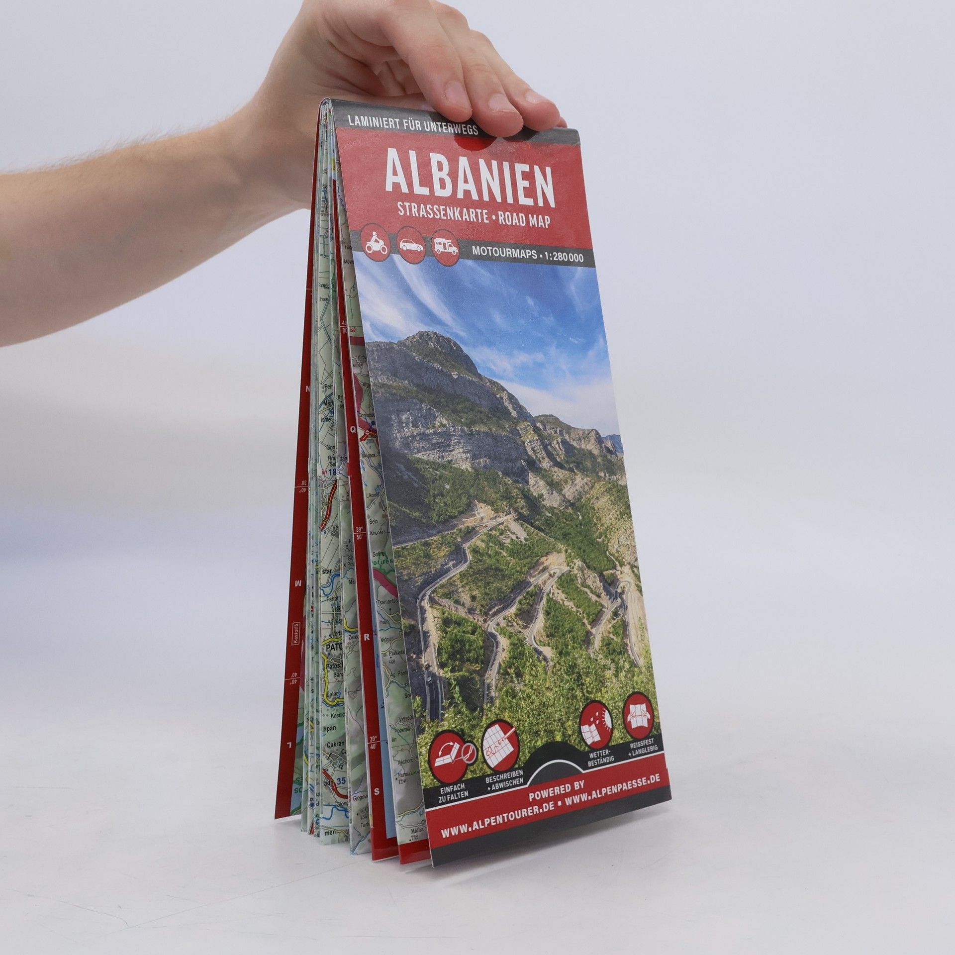 MoTourMedia MoTourMaps Albanien Auto- und Motorradkarte 1:280.000