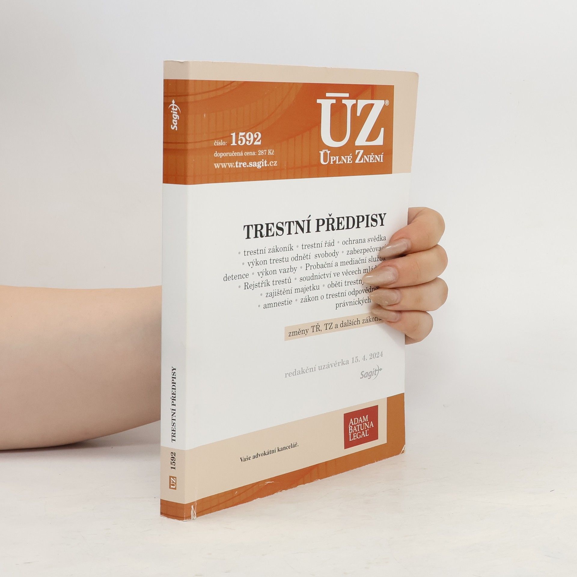 Sagit ÚZ 1592 Trestní předpisy