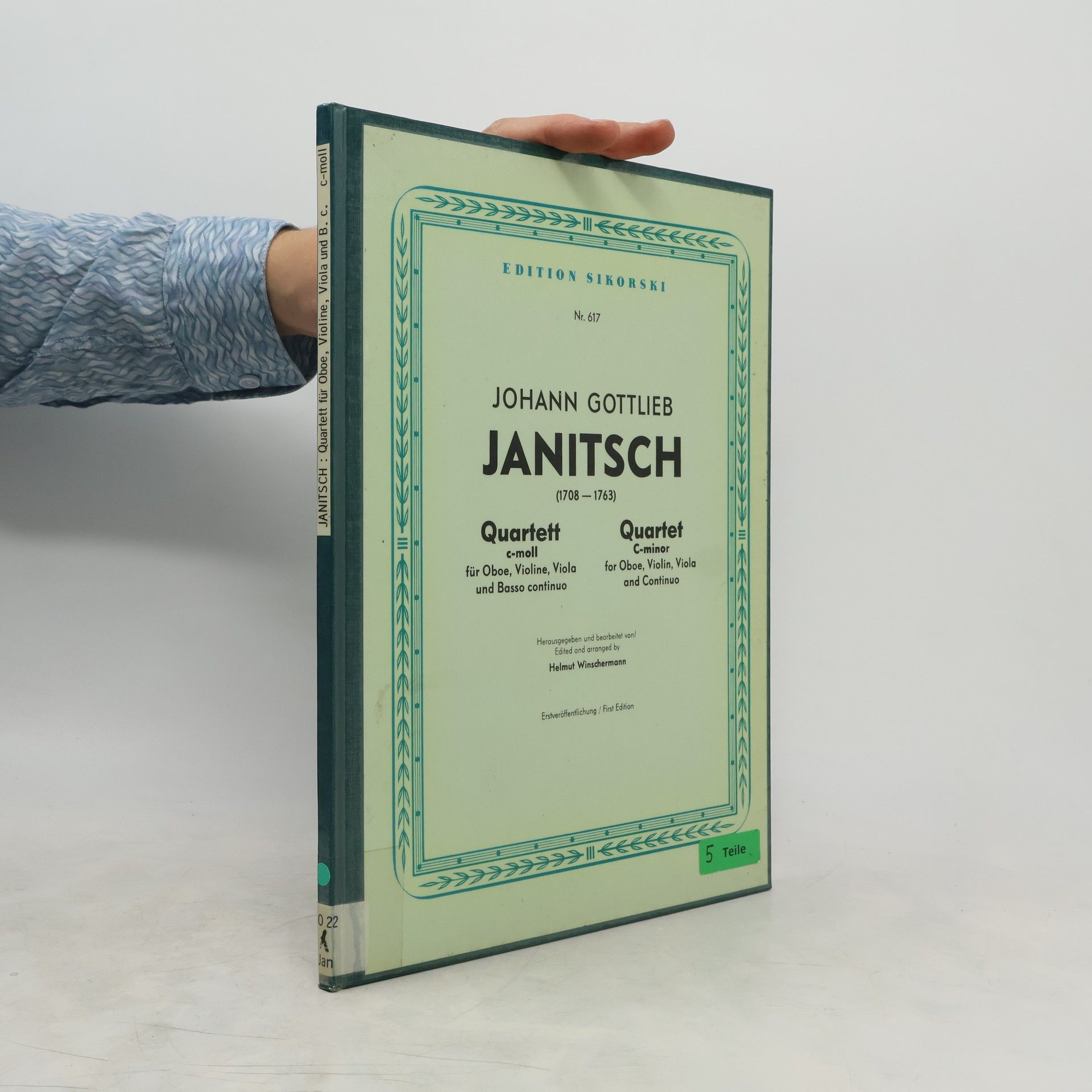 Johann Gottlieb Janitsch: Quartett für Oboe, Violine, Viola und B. C. C-moll. Nr. 617