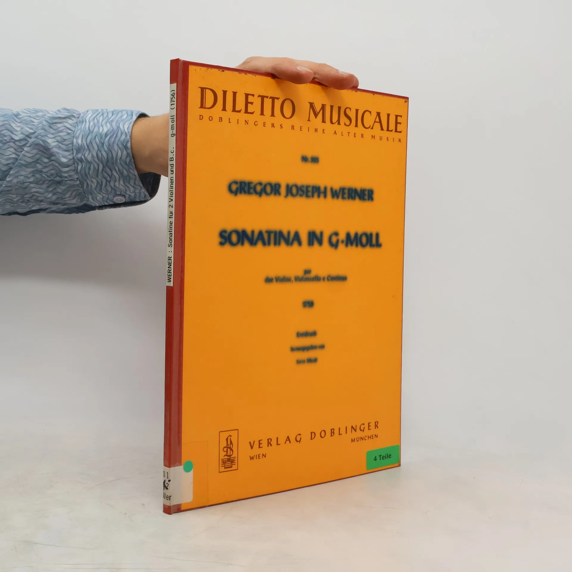 Sonatina in g-moll per due Violini, Violoncello e Continuo | Libro | Copertina rigida | Gregor Joseph Werner
