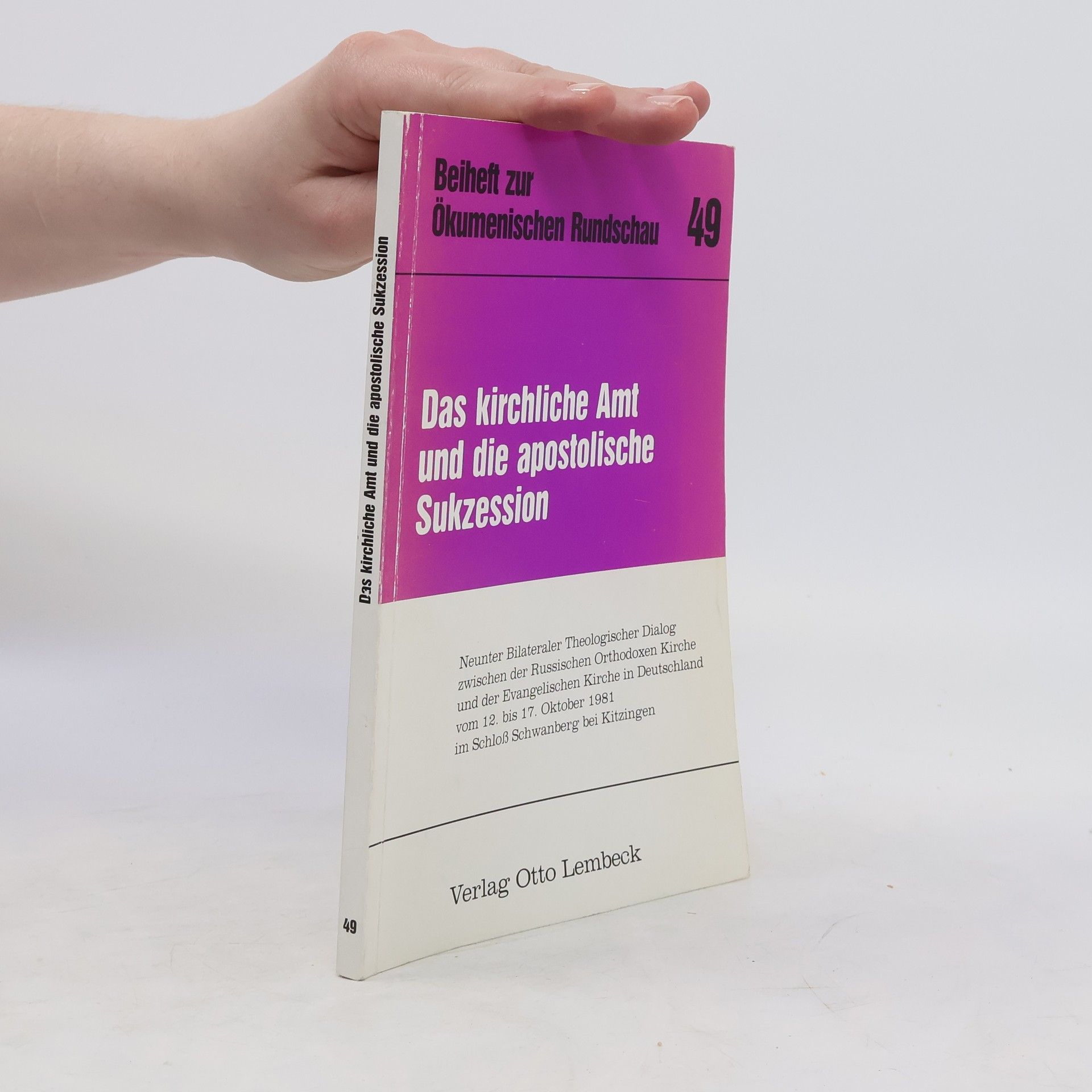 AA.VV. Das kirchliche Amt und die apostolische Sukzession
