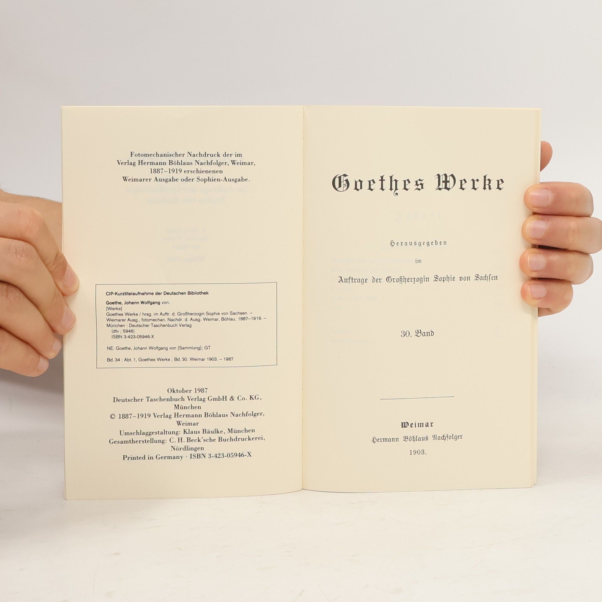 Johann Wolfgang von Goethe Goethes Werke. Weimarer Ausgabe 34