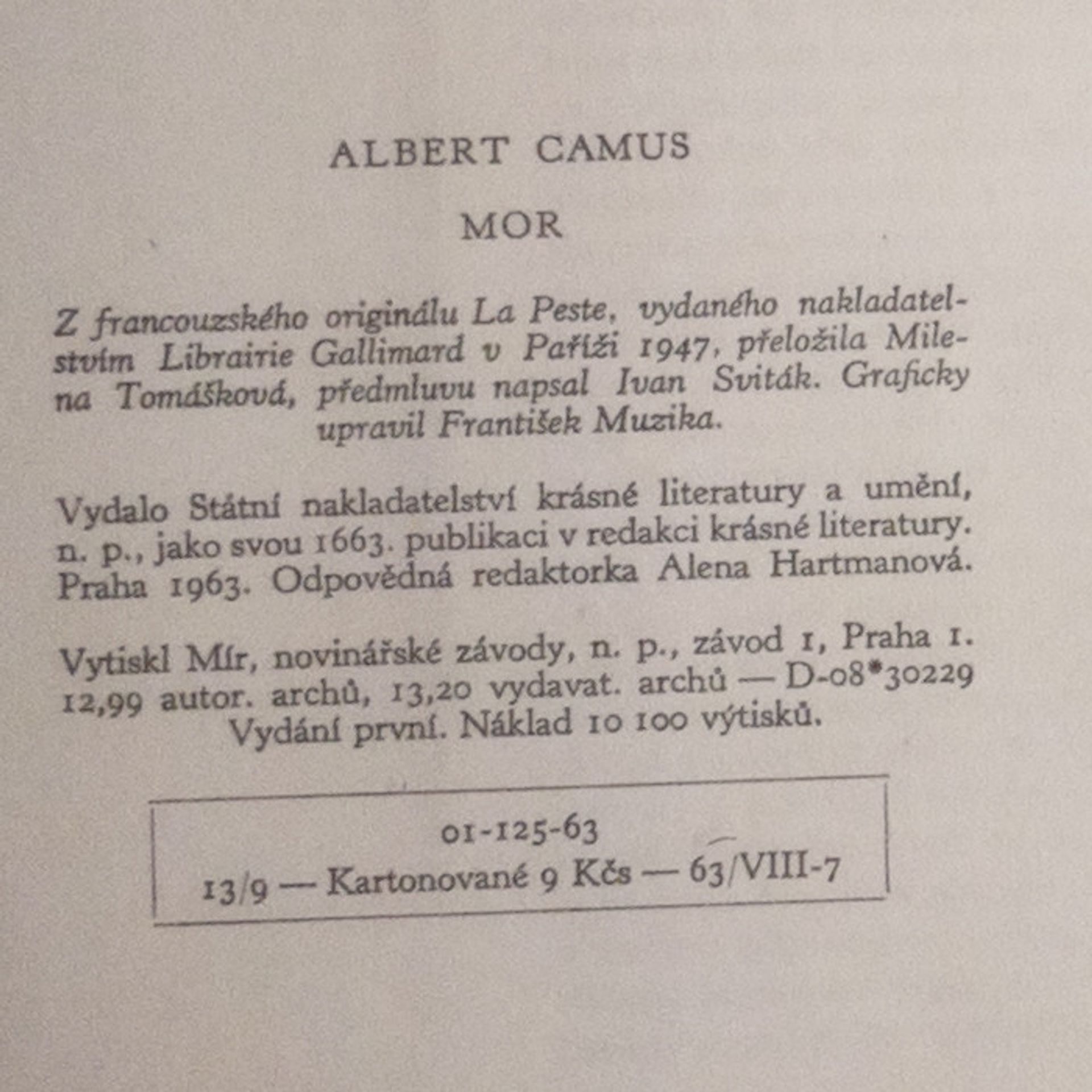 Albert Camus Mor