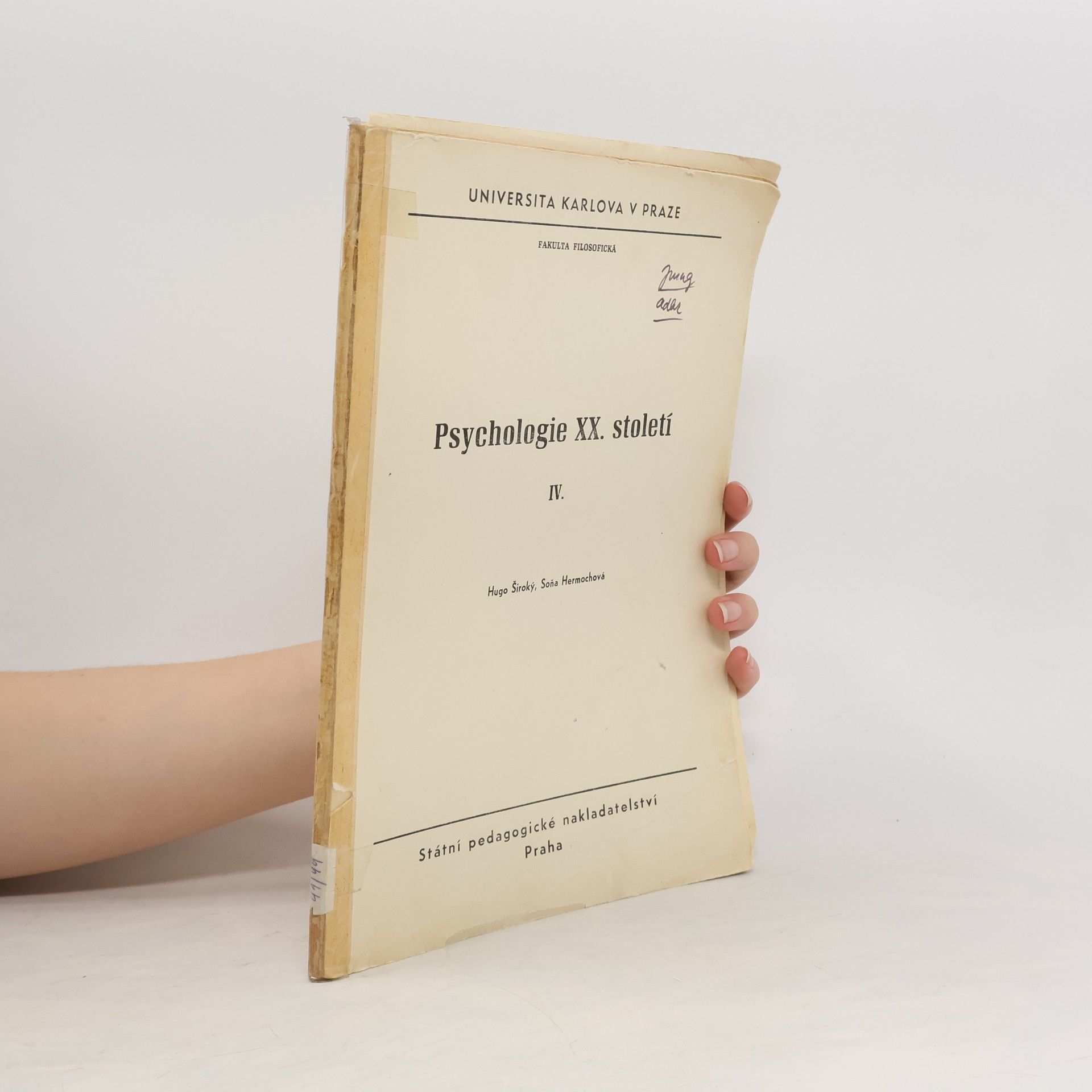 Hugo Široký Psychologie XX. století IV.