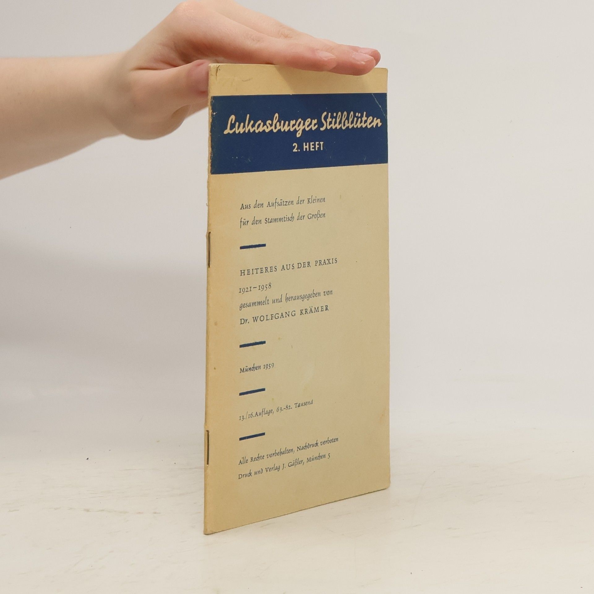 Wolfgang Krämer Lukasburger Stilblüten. Heft 2