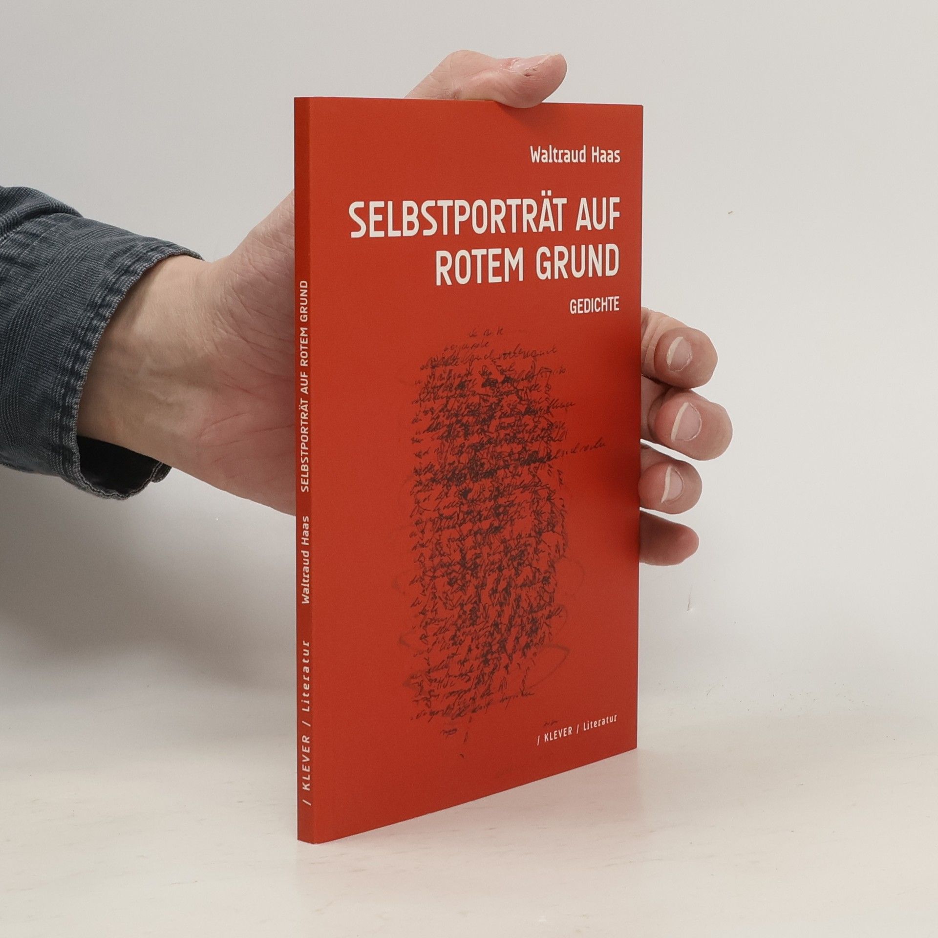 Waltraud Haas Selbstporträt auf rotem Grund