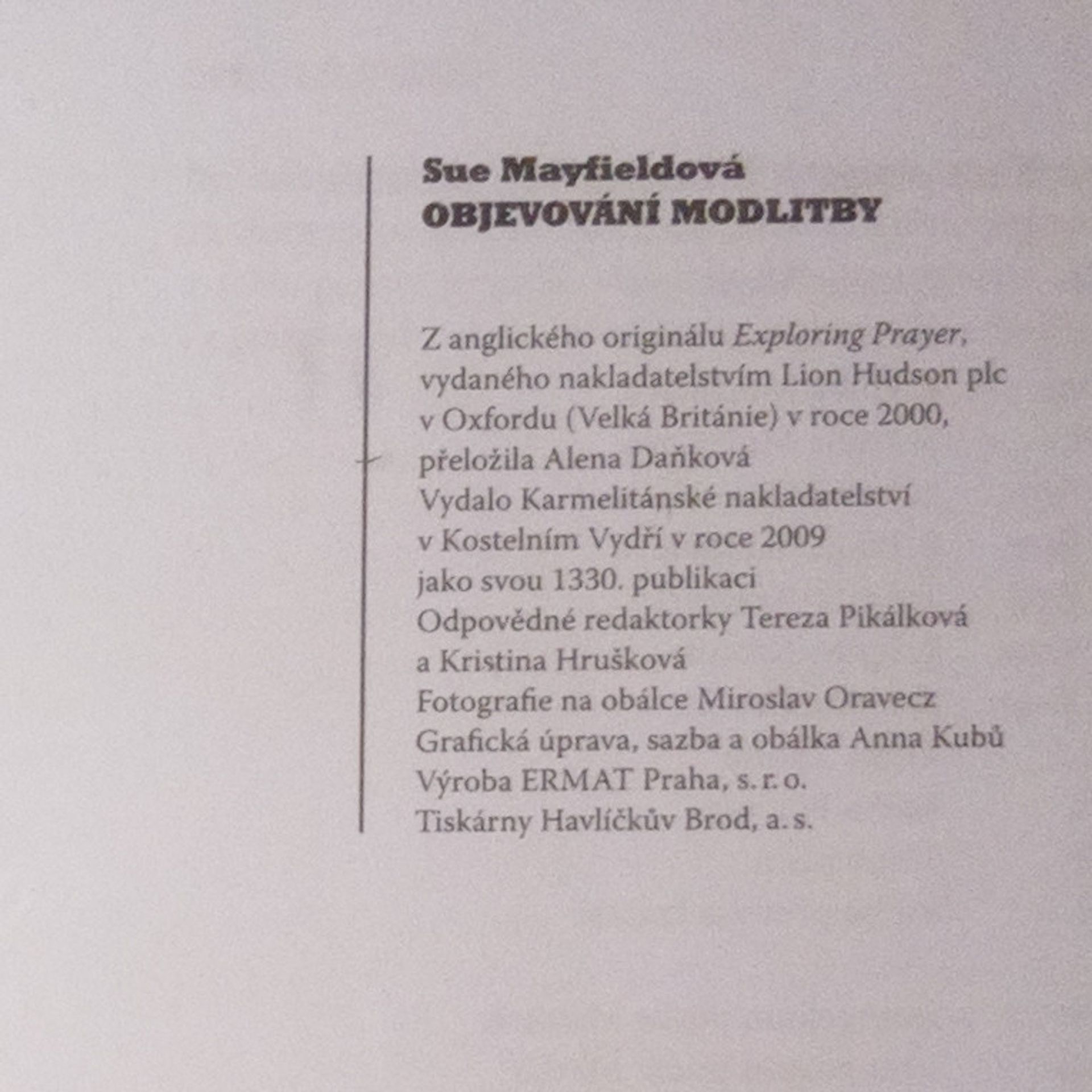 Sue Mayfield Objevování modlitby