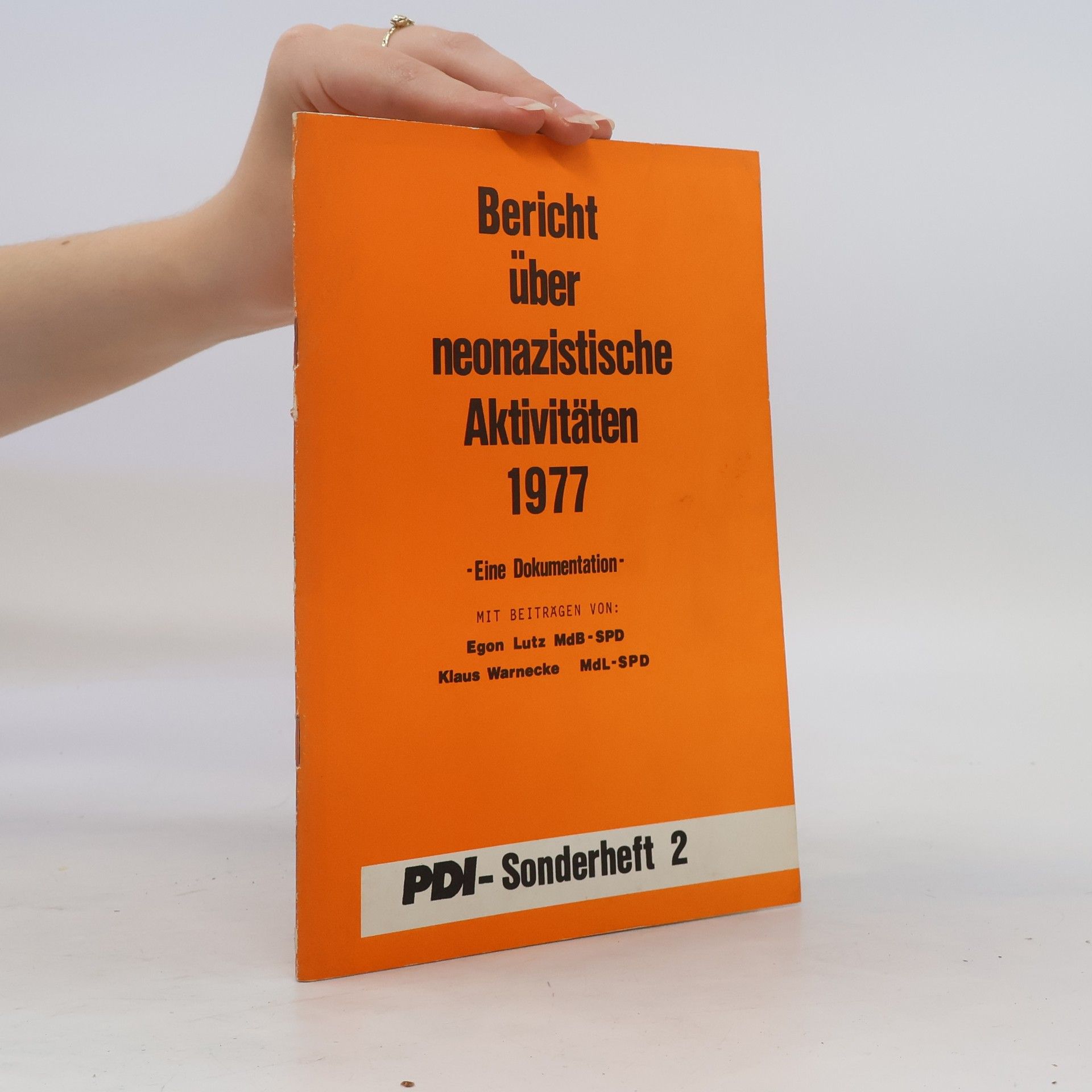Egon Lutz Bericht über neonazistische Aktivitäten 1977
