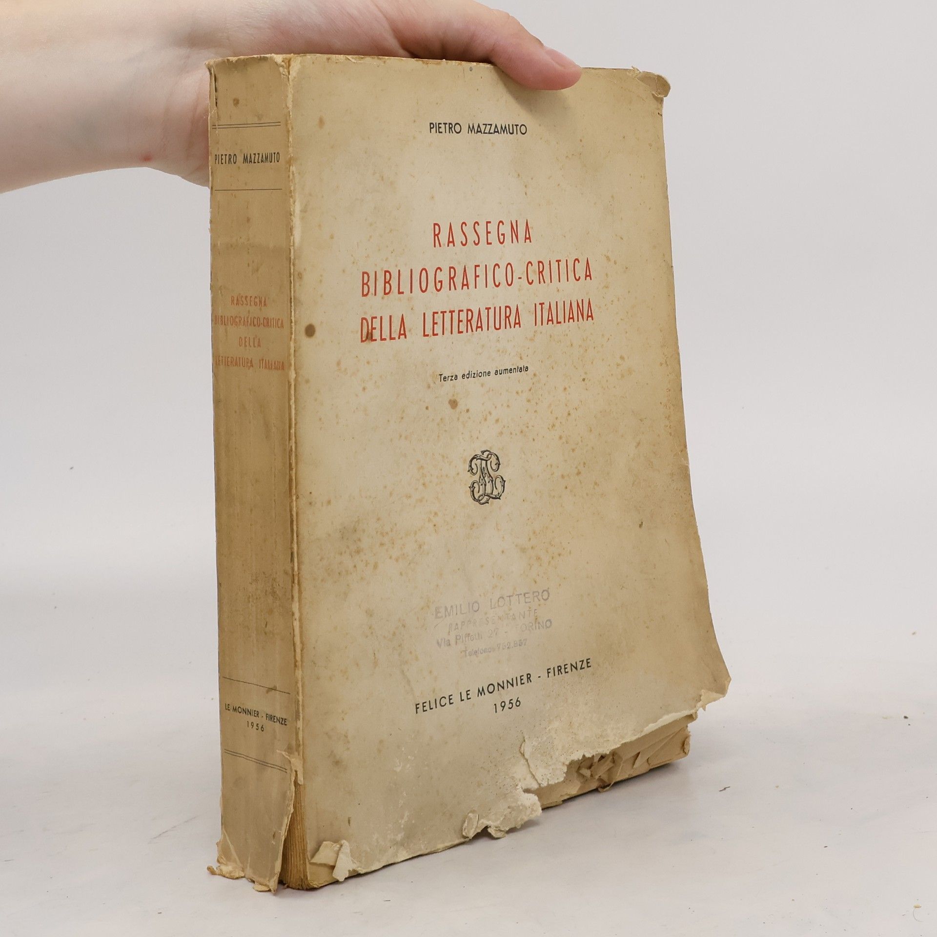 Pietro Mazzamuto Rassegna bibliografico-critica della letteratura italiana