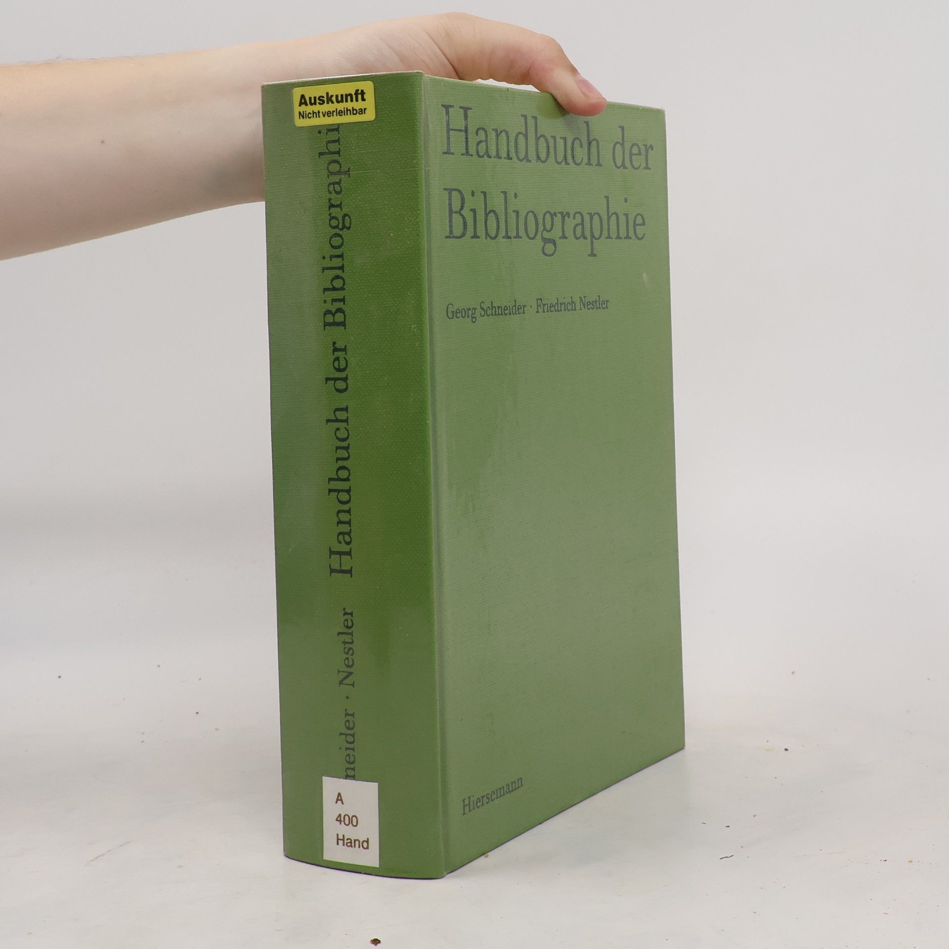 Georg Schneider Handbuch der Bibliographie
