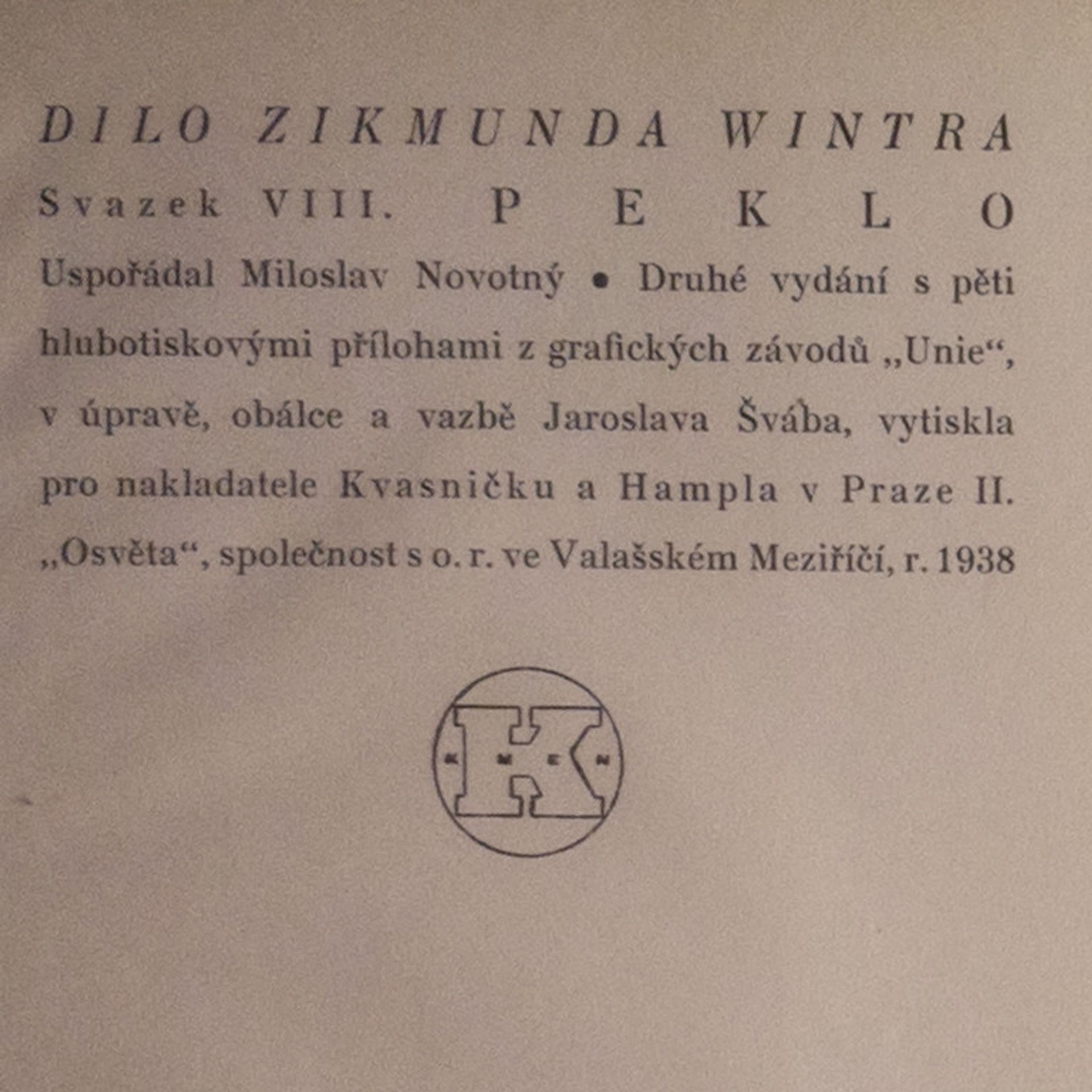 Zikmund Winter Peklo a jiné pražské obrázky