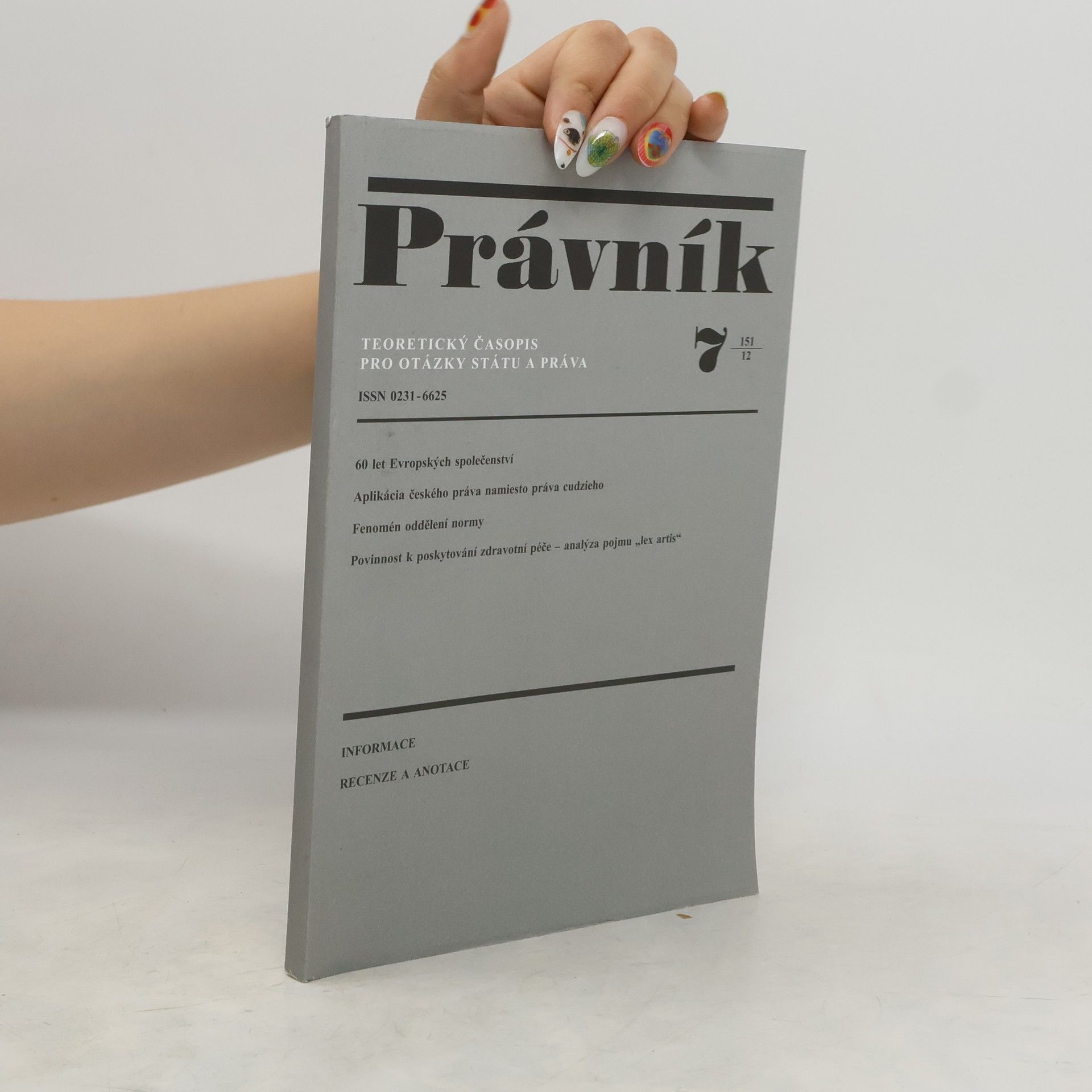 kolektiv Právník. Teoretický časopis pro otázky státu a práva 7. 151/12