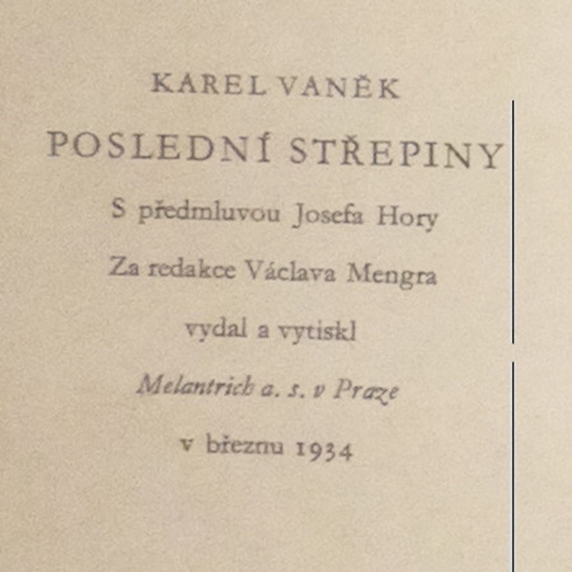 Karel Vaněk Poslední střepiny