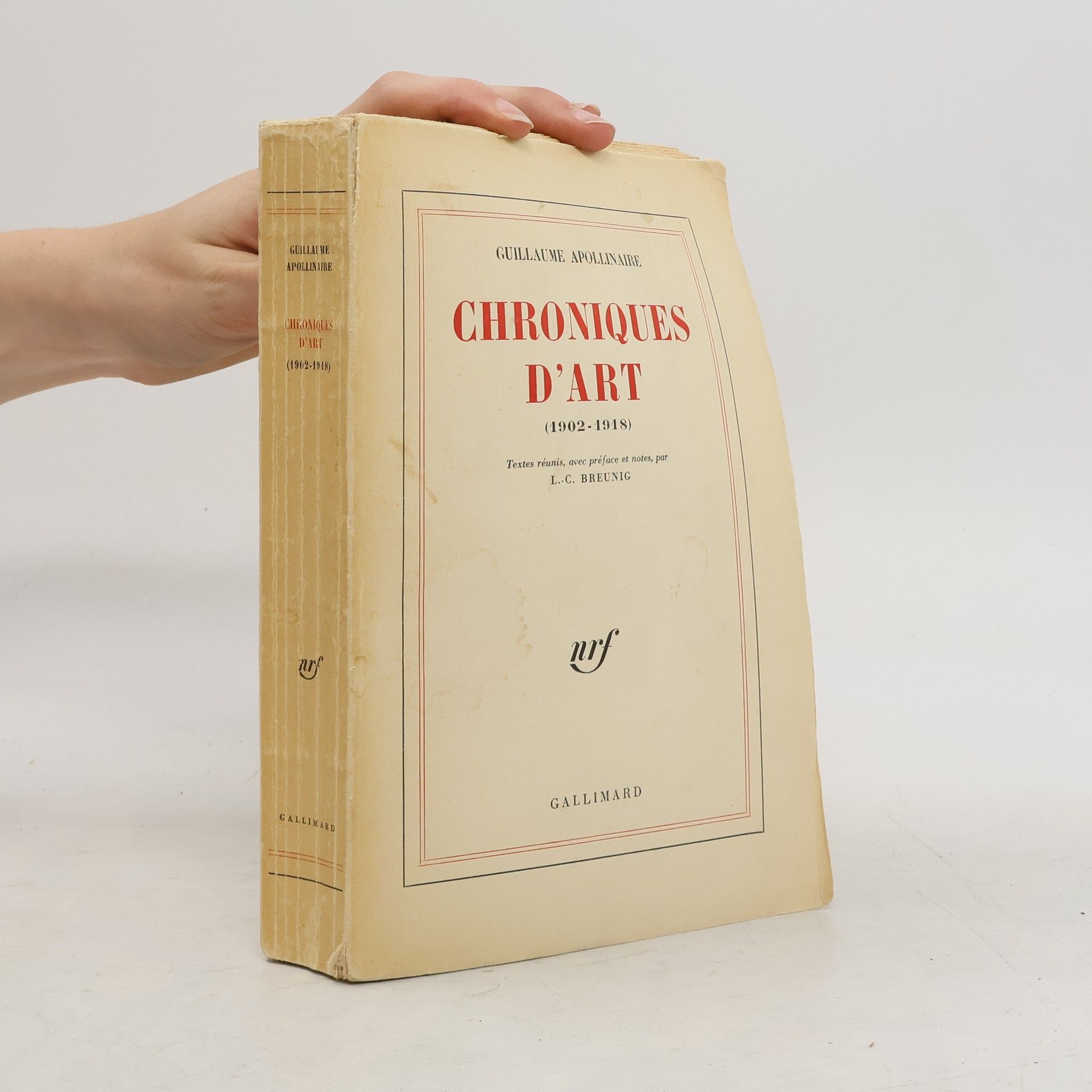 Guillaume Apollinaire Chroniques d'Art