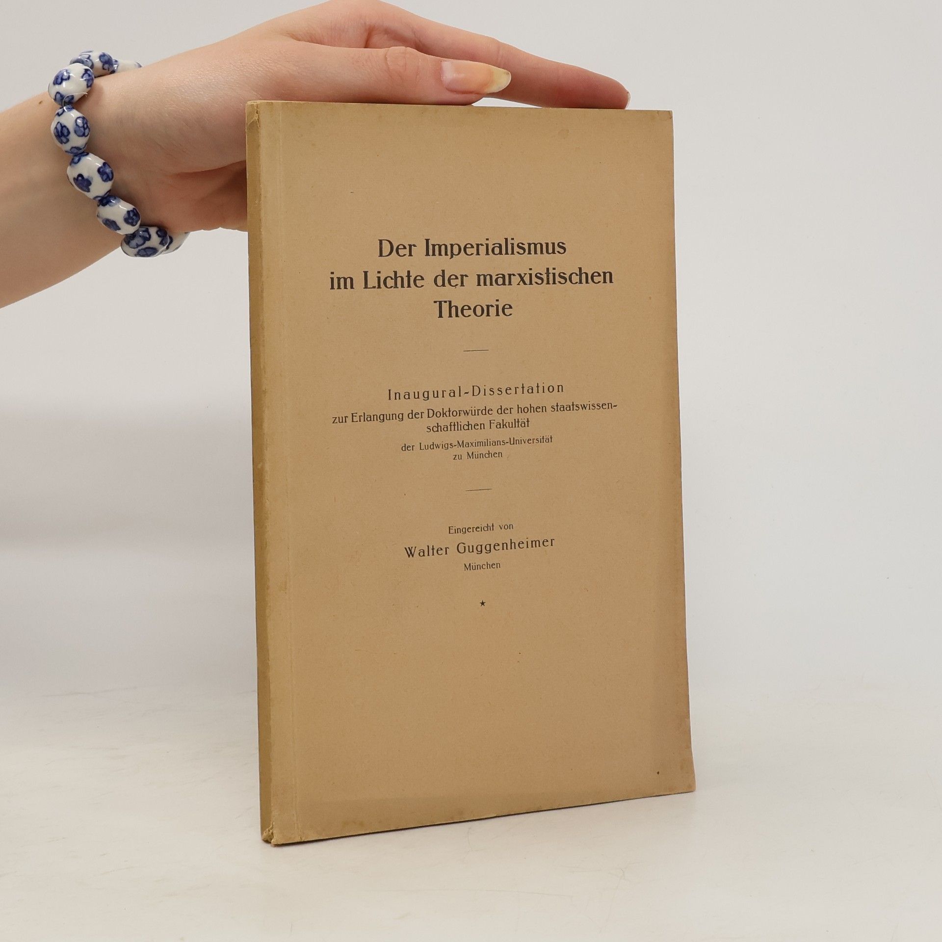 Walter Maria Guggenheimer Der Imperialismus im Lichte der marxistischen Theorie