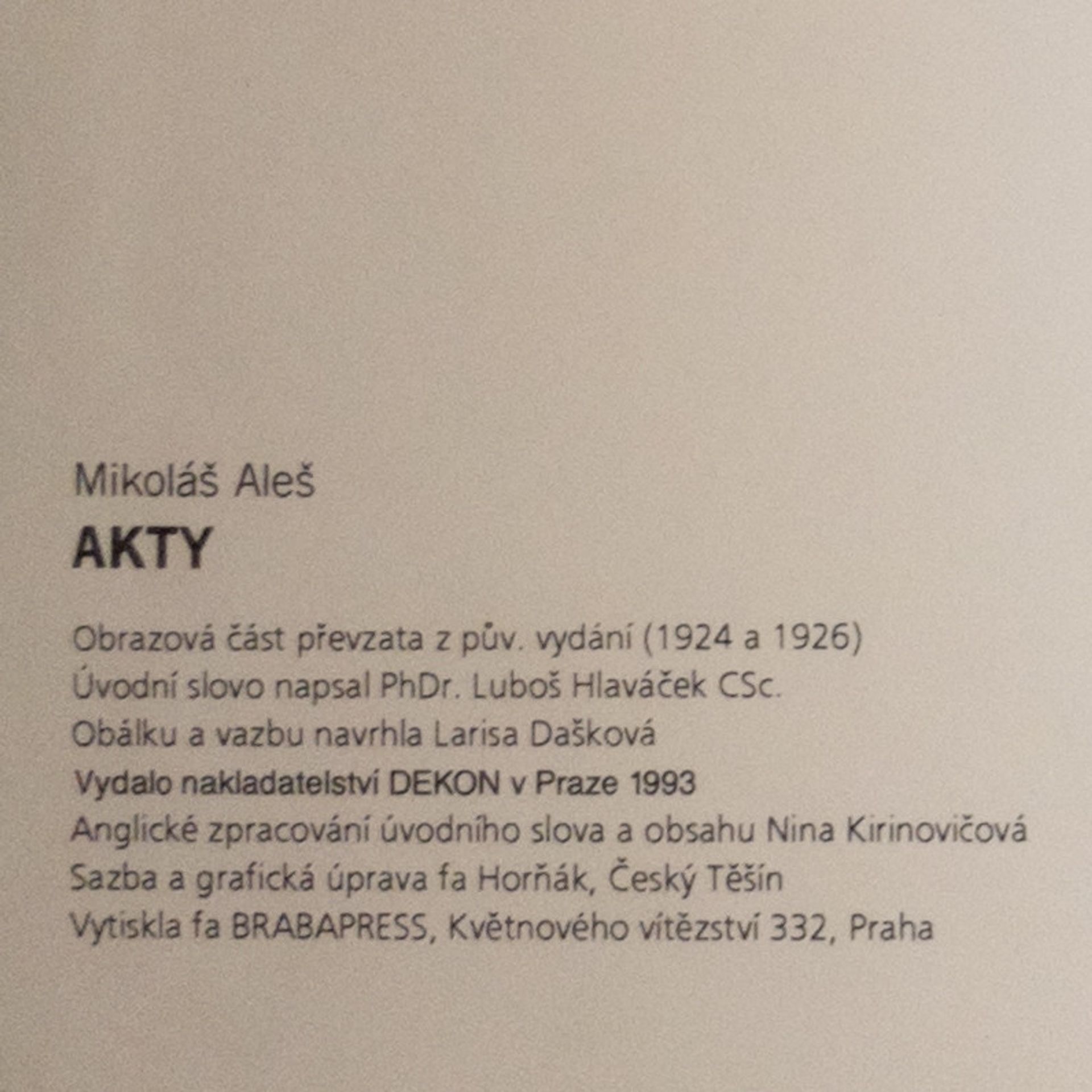 Mikoláš Aleš Akty