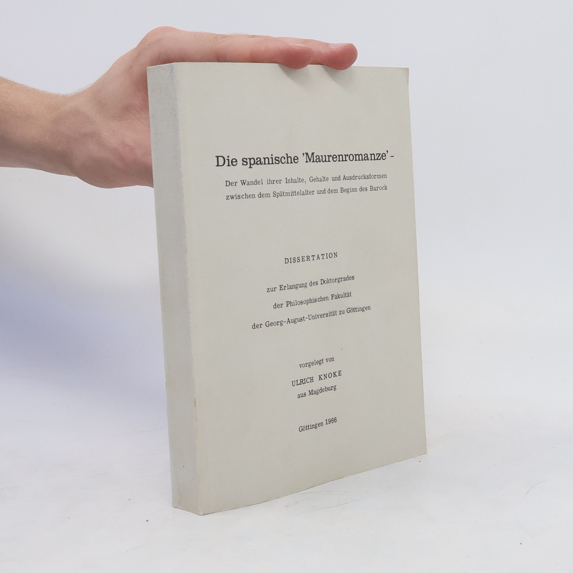 Ulrich Knoke Die Spanische ´Maurenromanze´